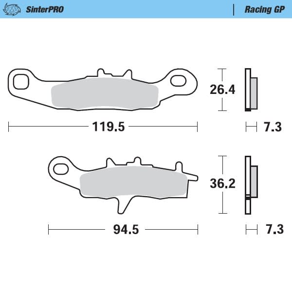 Moto-Master Plaquettes de frein Kawasaki : KX 80-85-100 - Moto-Master