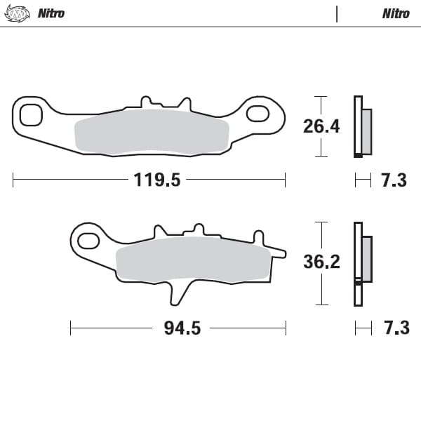 Moto-Master Brakepads Kawasaki front: KX80/85/100 >1997, Suzuki front: RM85 >20 - Moto-Master - Motocross Parts