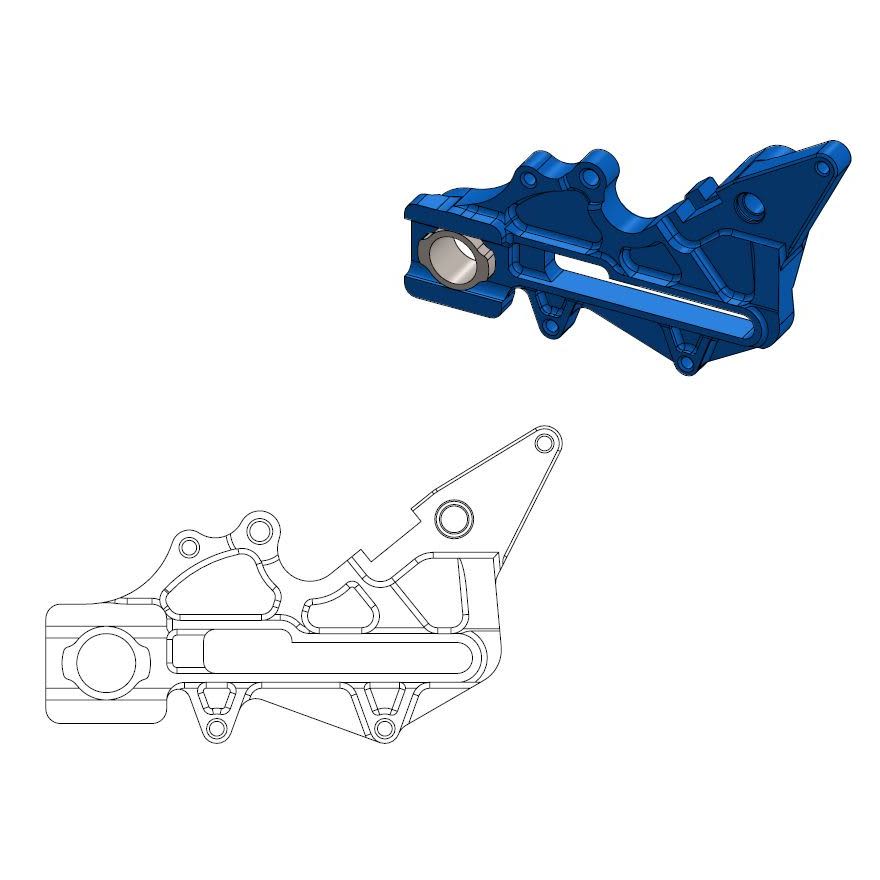 Moto-Master Adapter Husqvarna: Factory rear 220mm blue (including Enduro axle a - Moto-Master