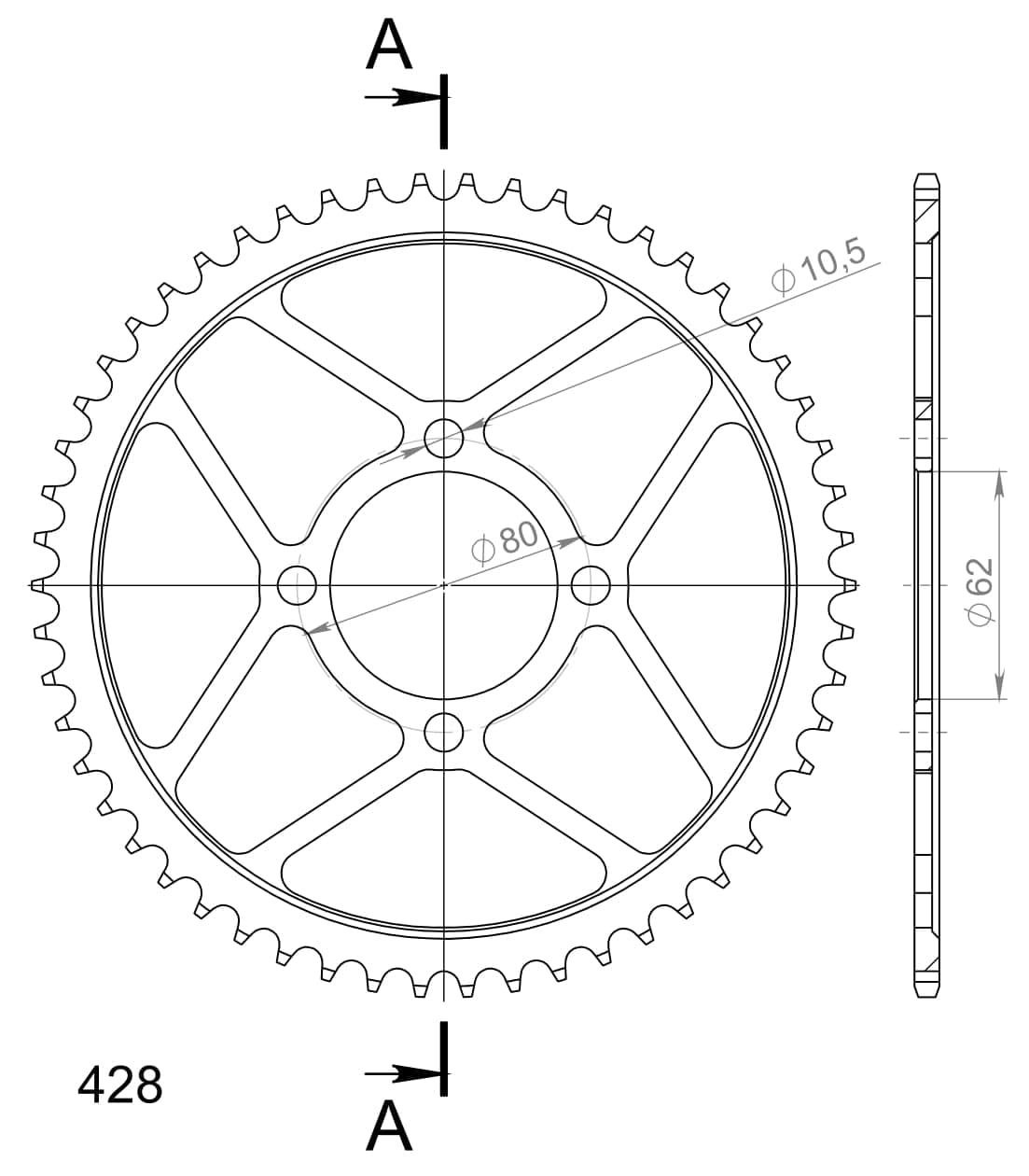 Supersprox Rear sprocket 1843.54 - Supersprox