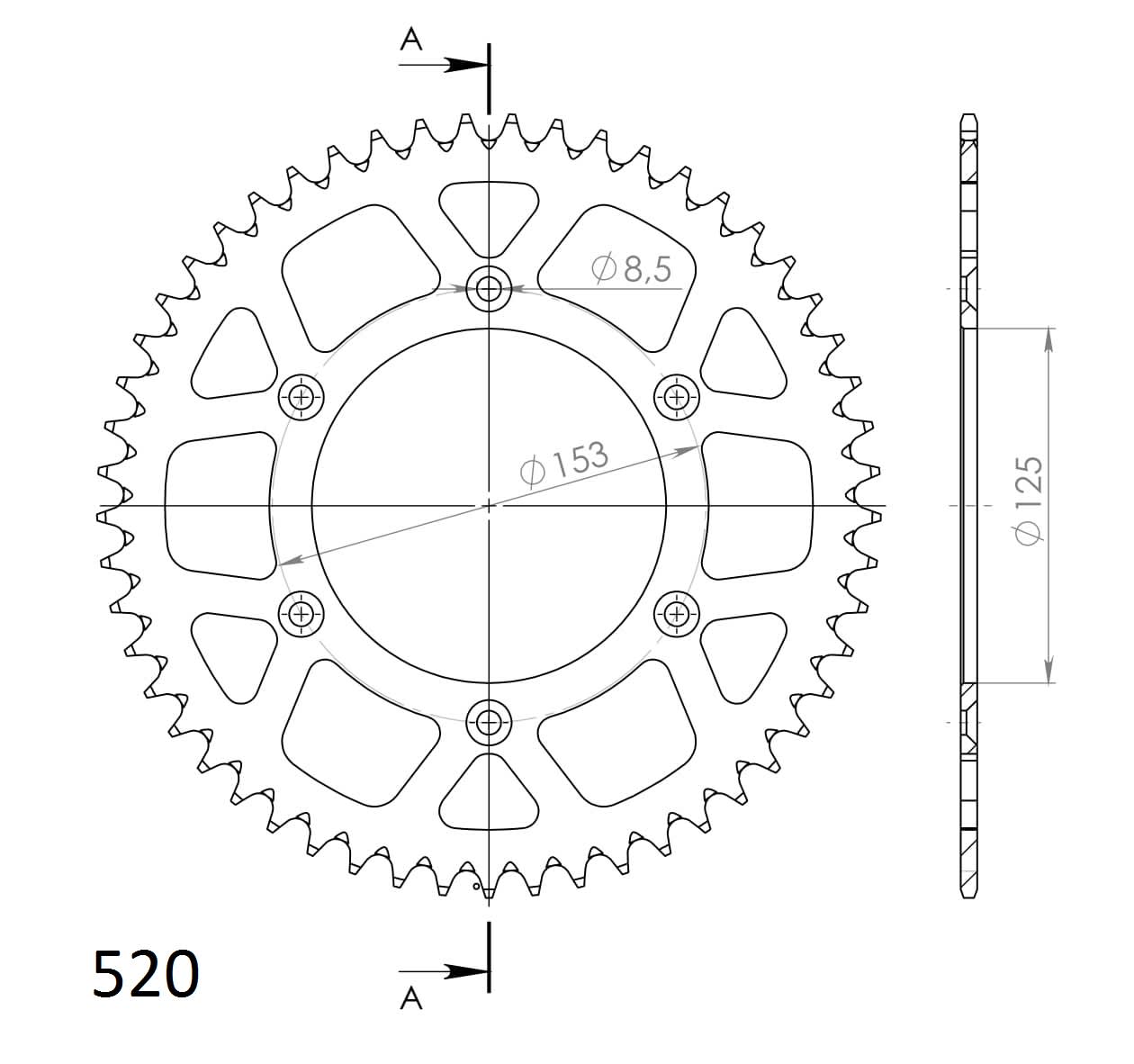Supersprox Alu Rear sprocket HO CR/CRF Red 50 - Supersprox