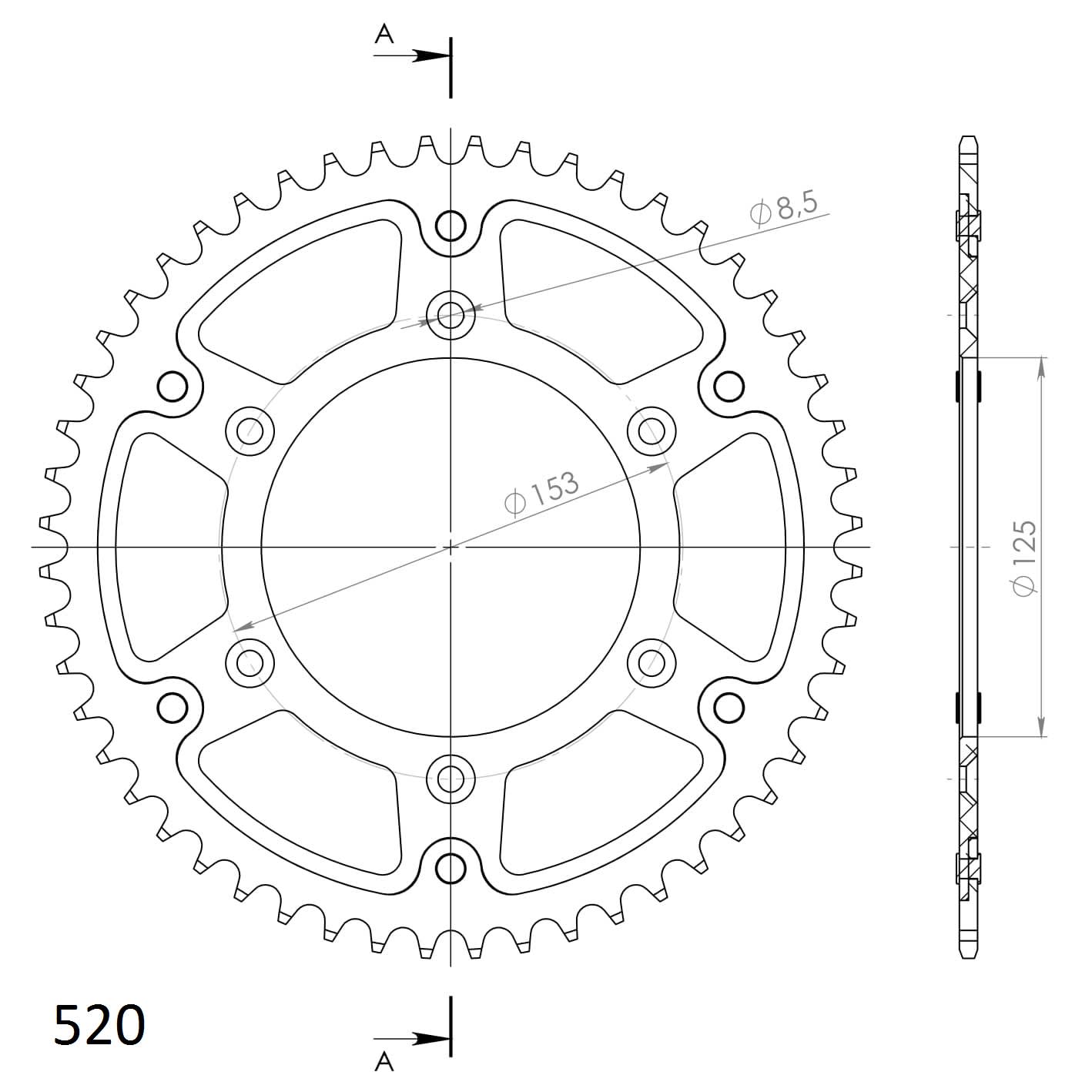 Supersprox Stealth Rear sprocket Black  - Supersprox