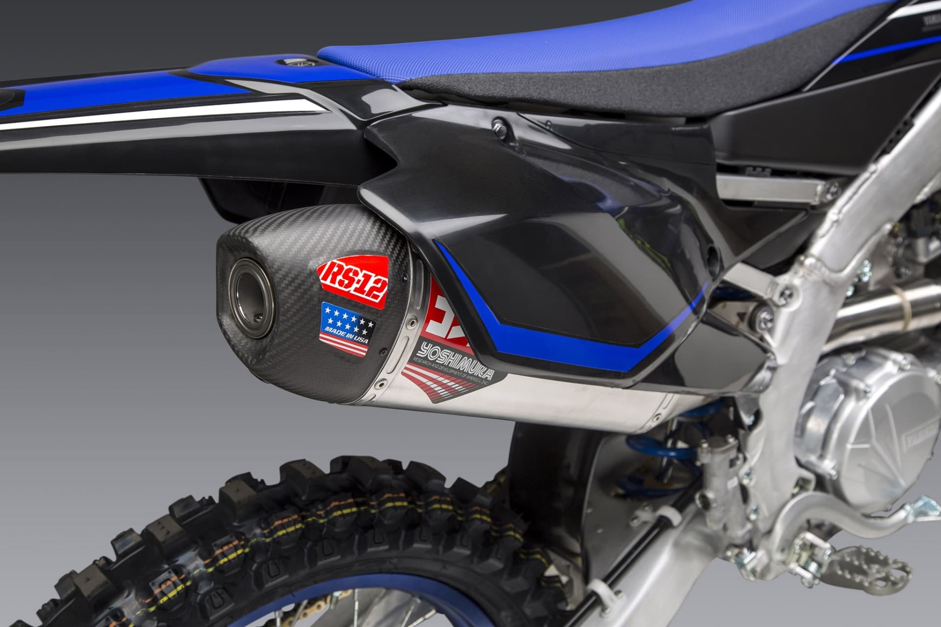 Yoshimura YZ450F 20-21 RS-12 Rustfri fuld udstødning, med aluminiums lydpotte - Yoshimura