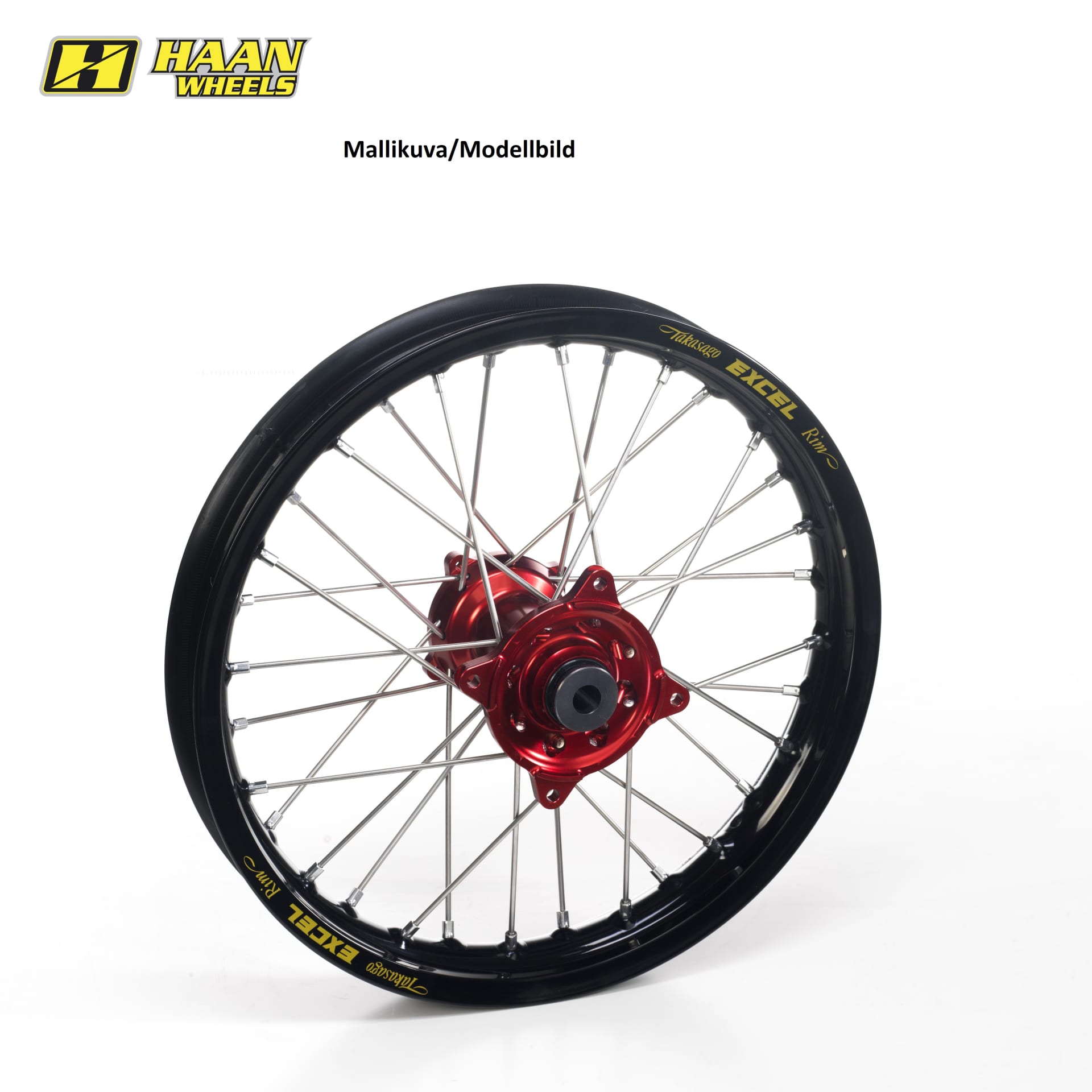 Haan hjul CRF450 13- 19-2,15 RED HUB/BLACK RIM - Haan Wheels