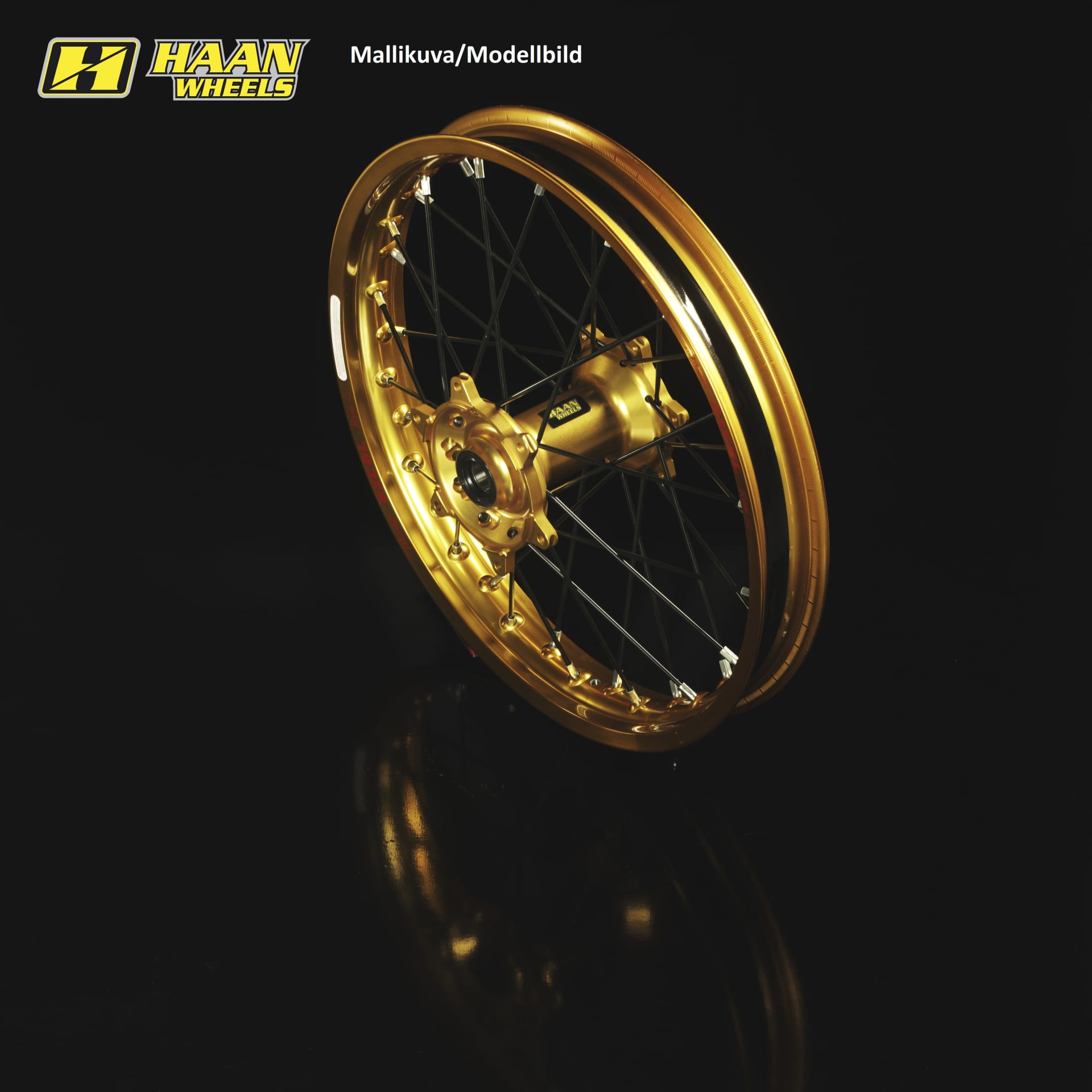 Haan wheel SX&SXF 15-17 /EXC MODELS 16- 17-3,50 GOLD RIM/GOLD HUB - Haan Wheels