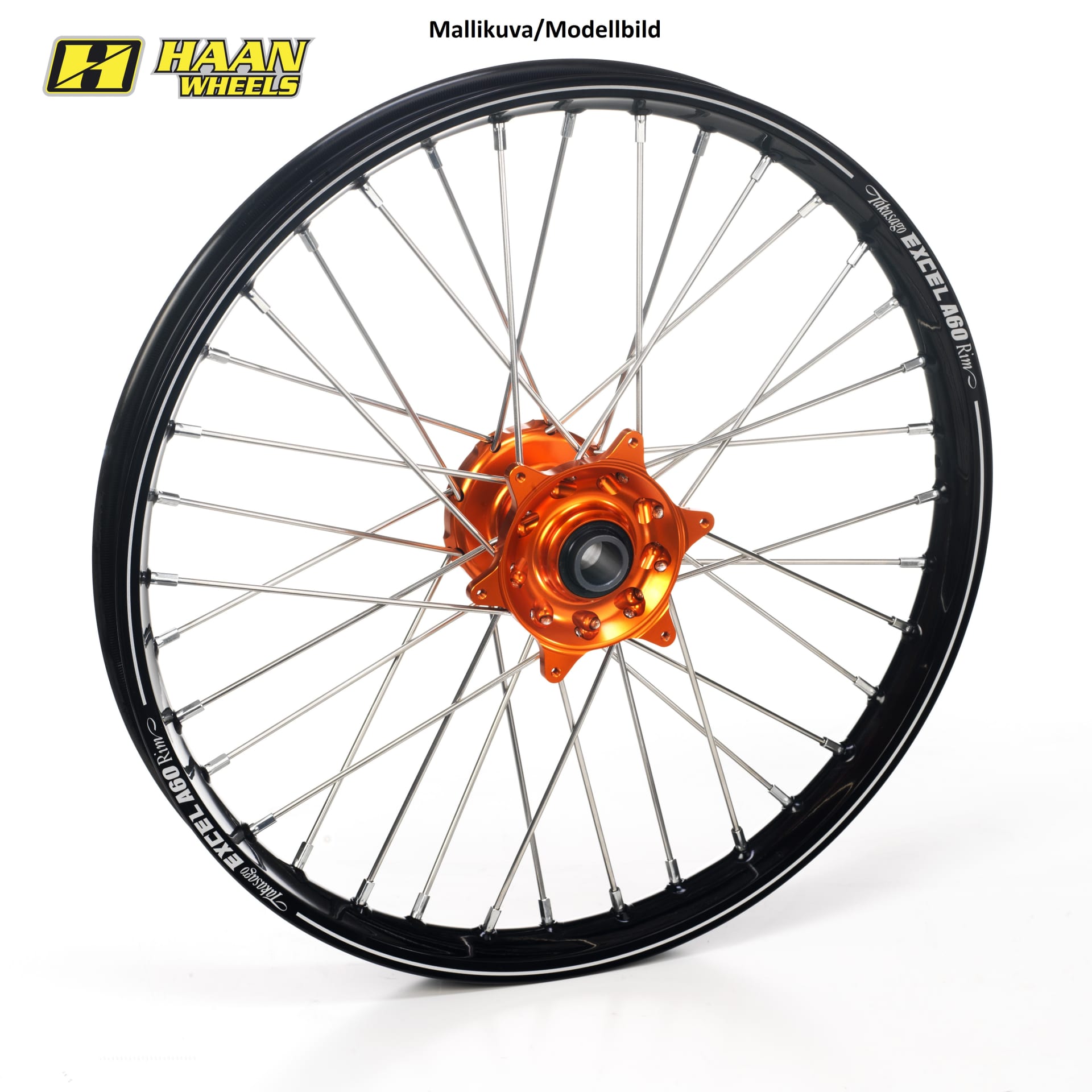 Haan wheel KTM SX/SX-F 15 21-1,60 ORANGE HUB/BLACK A60 RIM - Haan wheels - Motocross Parts