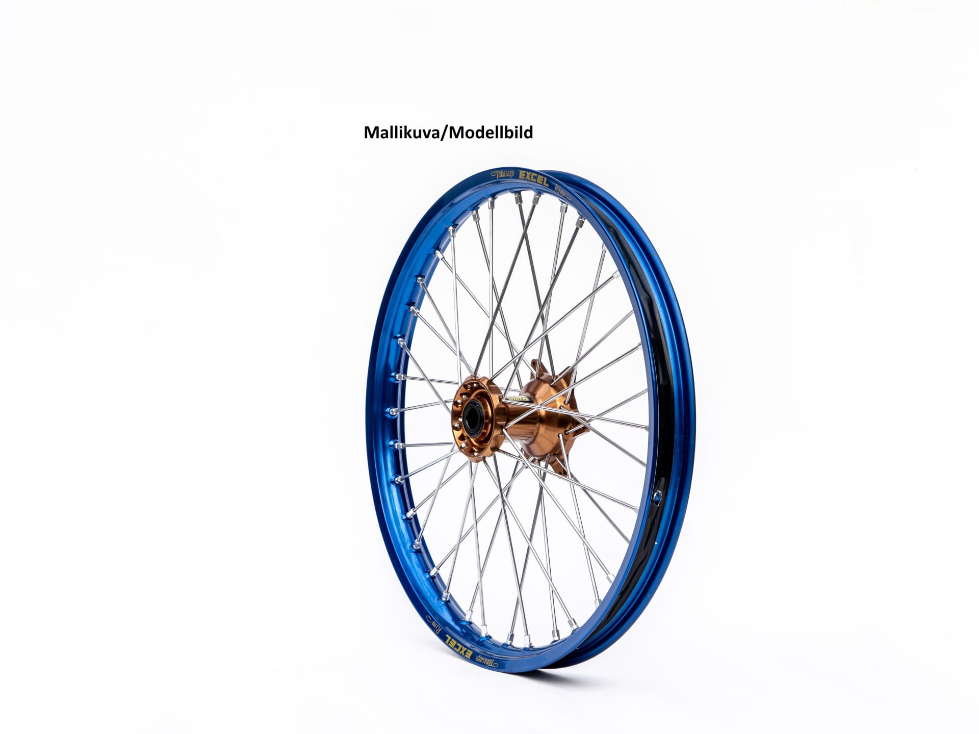 Haan wheel YZF 250/450 14- 21-1,60 Jante BLEUE/Moyeu ALLOY POLISÉ - Haan Wheels