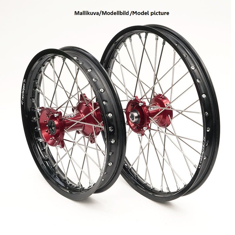 REX HJUL 19-1,85 CRF250 14-... SVART FÄLG/RÖTT NAV 25MM - Haan Wheels