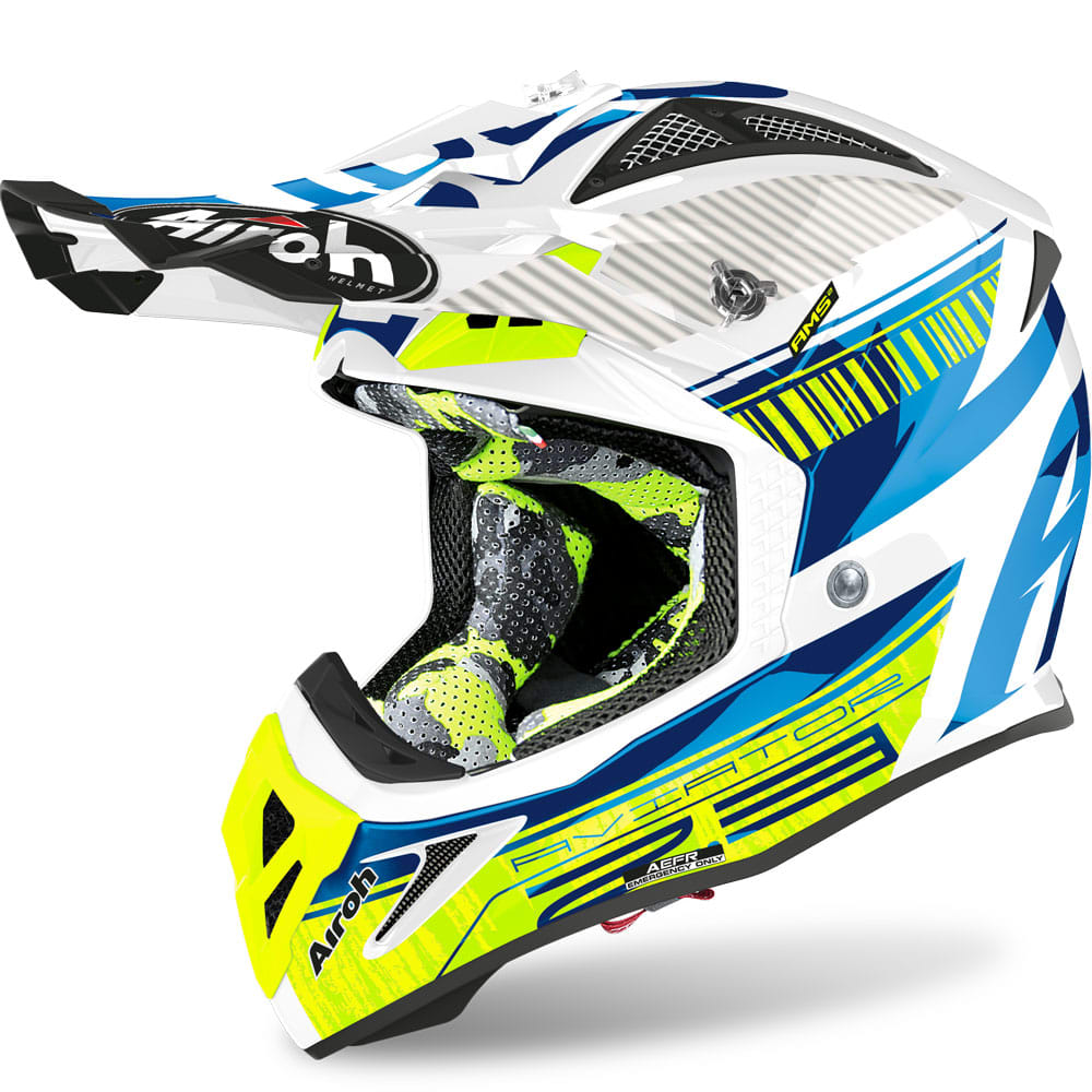 Airoh Helmet Aviator 2.3 AMSS Novak yellow chrome - Airoh