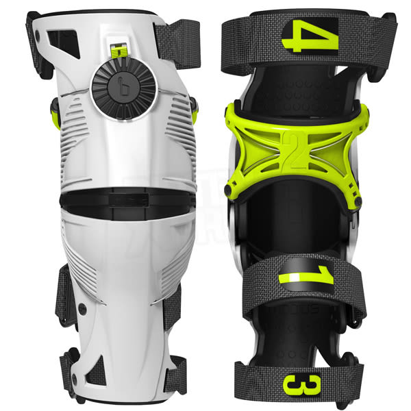 Mobius X8  white/yellow knee brace - Mobius - Motocross Parts