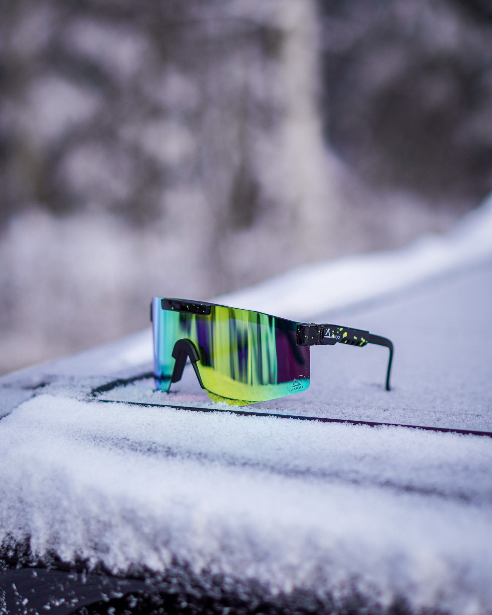 AMOQ Comet Sunglasses Black Splash - Gold Mirror - AMOQ - Motocross Parts