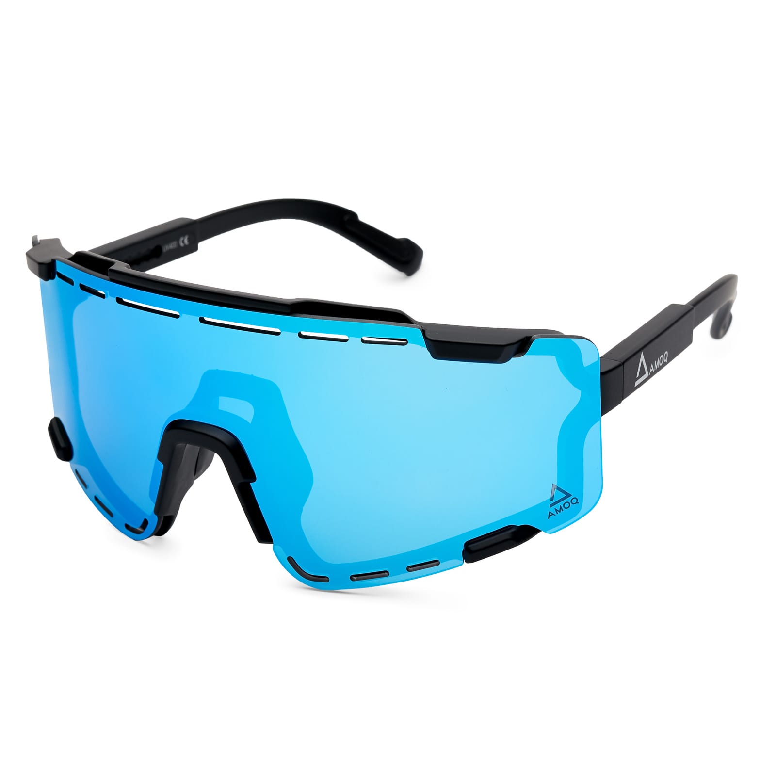 AMOQ Align Performance Sunglasses Black - Ice Blue Mirror - AMOQ