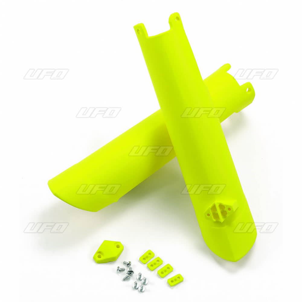 UFO Fork slider protectors  HVA TC/FC 125-450 15-, TE/FE 125-501 16- Fluo Yellow - UFO