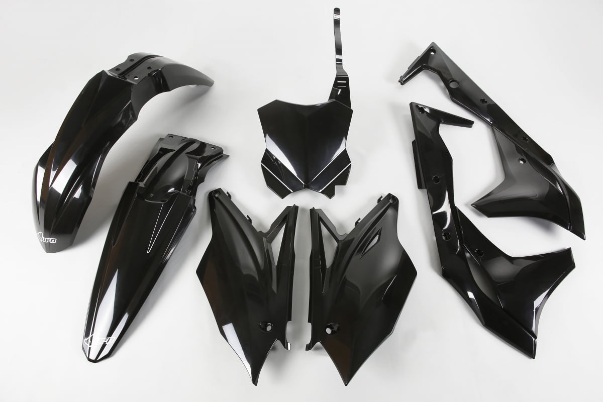 UFO Plastic kit 5-parts KX250F 2017- 001 Black - UFO