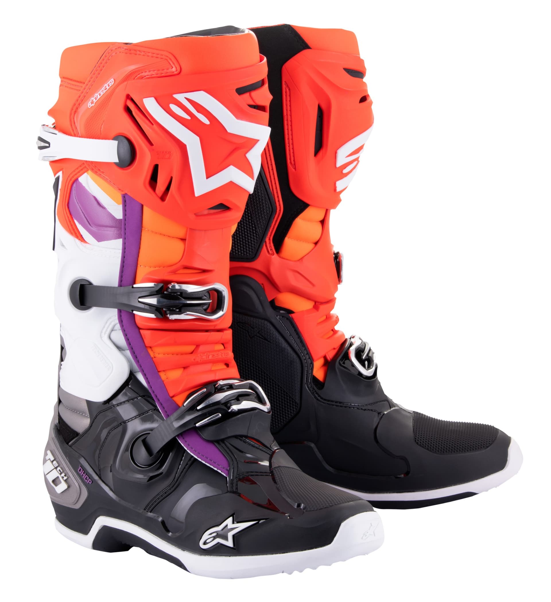 Alpinestars Støvle Tech 10 Sort/Rød Fluo/Orange - Alpinestars - Motocross Parts