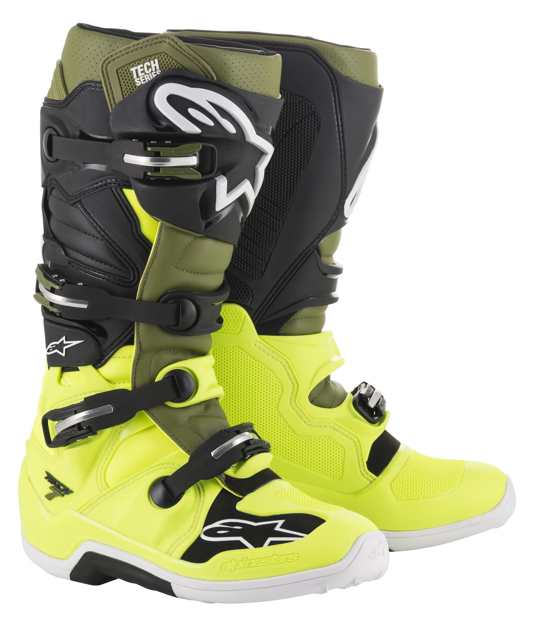 Alpinestars Boot Tech 7 FluoYellow/Military green - Alpinestars - Motocross Parts
