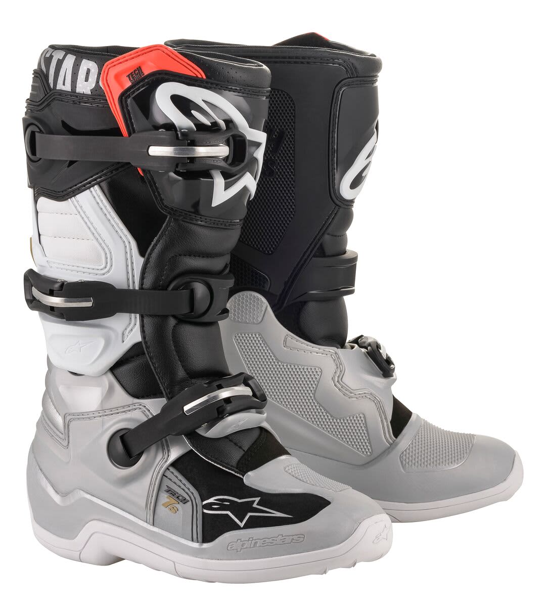 Alpinestars Boot Tech 7s junior Blk/Silv/Wht/Gold - Alpinestars - Motocross Parts