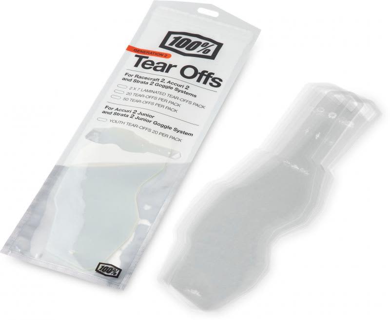 100% AC2/ST2 Youth standard tear-offs 20 stk. - 100% - Motocross Parts