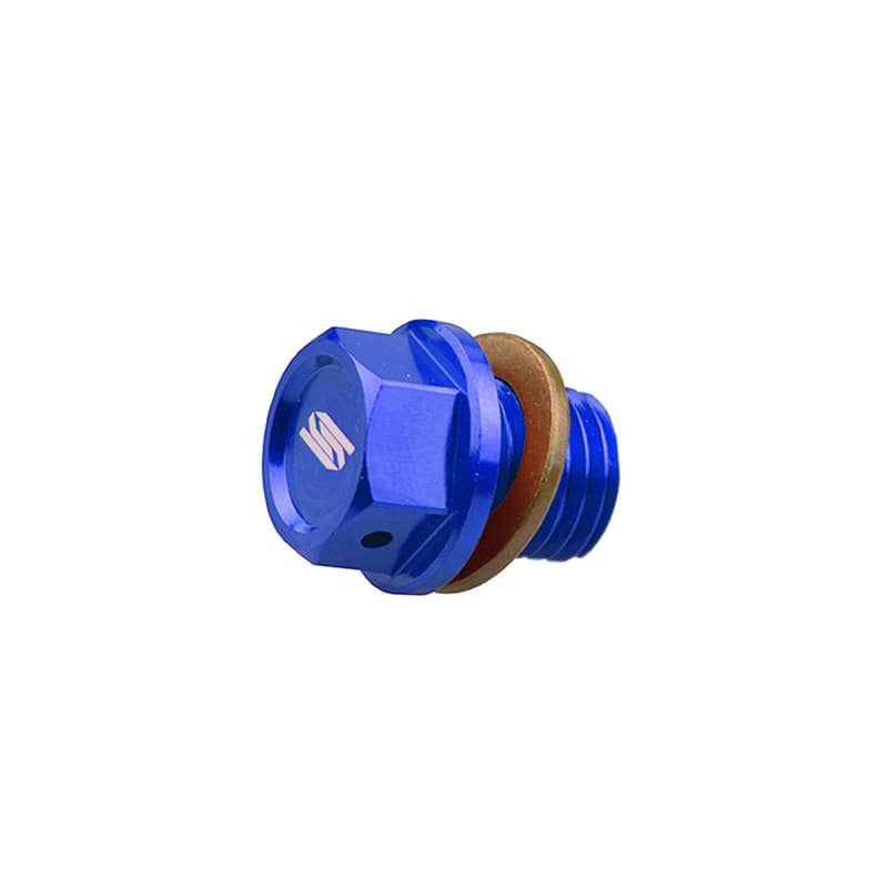 Scar Magnetic Oil Drain Plug - Yamaha - Blue color - Scar - Motocross Parts