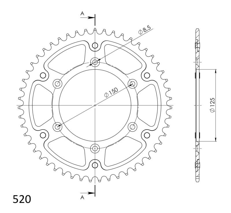 Supersprox bagtandhjul alu orange - SX/SX-F/MC/EC/TC/FC - Supersprox