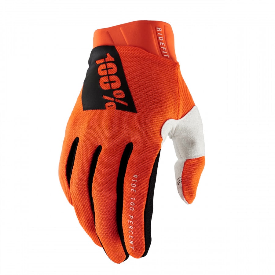 100% Ridefit Gloves - Neon Orange - 100% - Motocross Parts