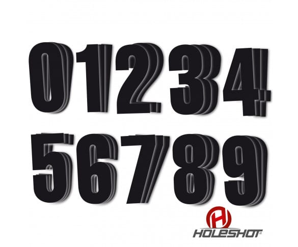 Holeshot numre, enkelte sort - Holeshot