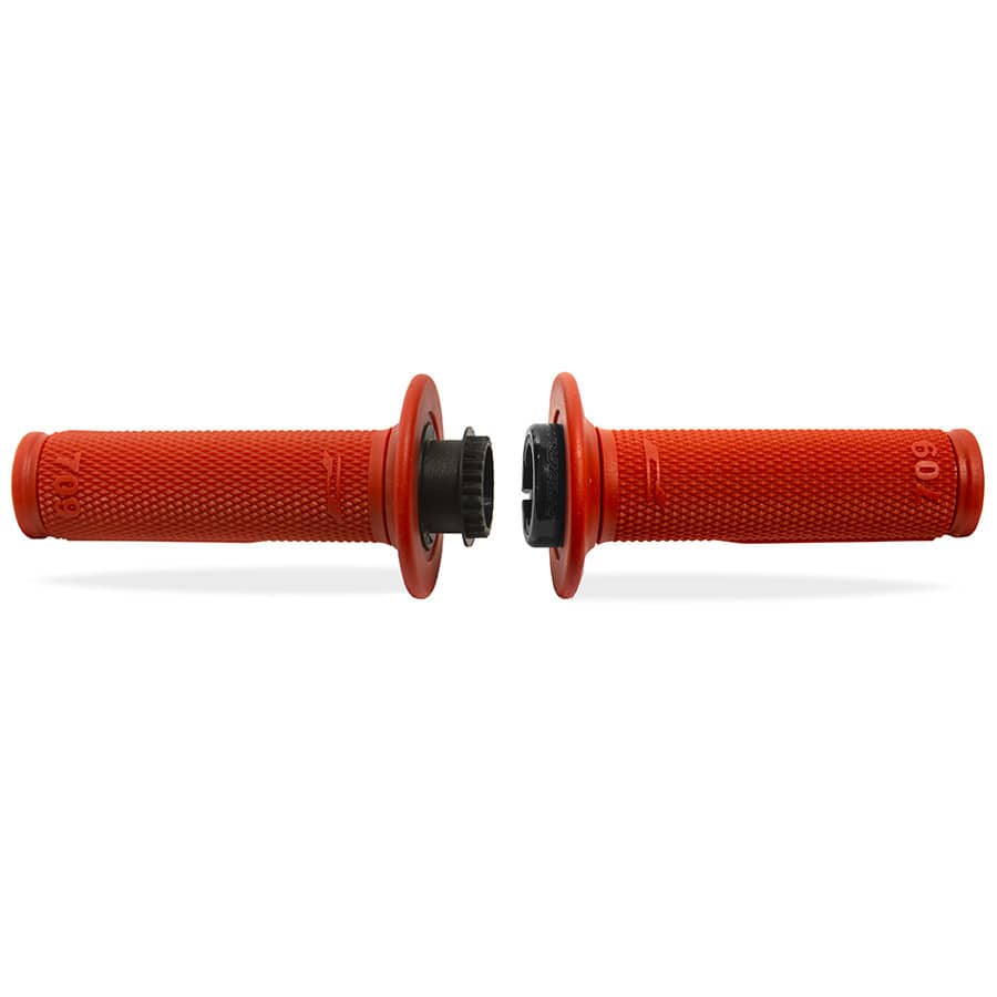 Progrip 709 Single Density Half Waffle LOCK ON GRIPS, RED - Progrip