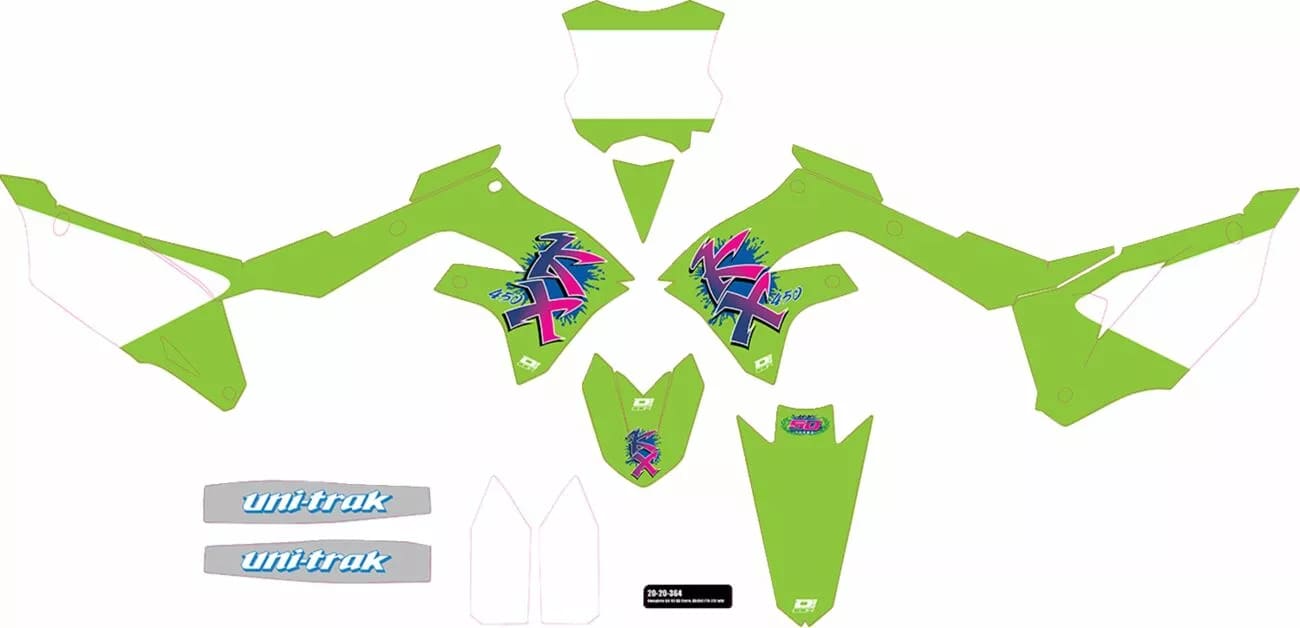 Kit graphique complet D'cor Visuals Kawasaki KX 450 4T 2019-2023 - D'COR VISUALS
