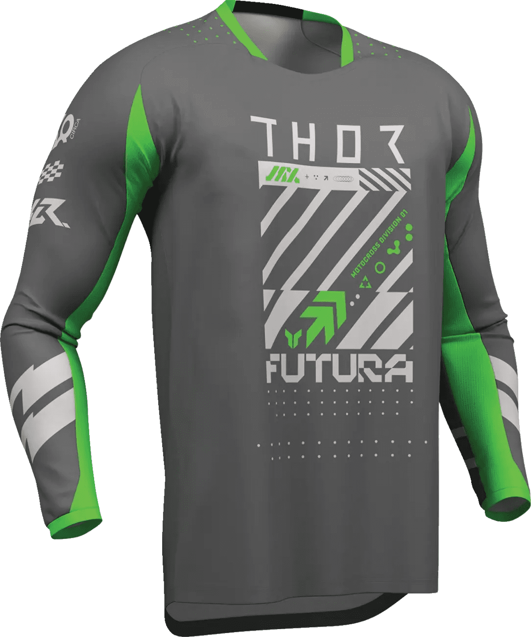 Thor Launchmode Futura Jersey - Charcoal/Green - Thor