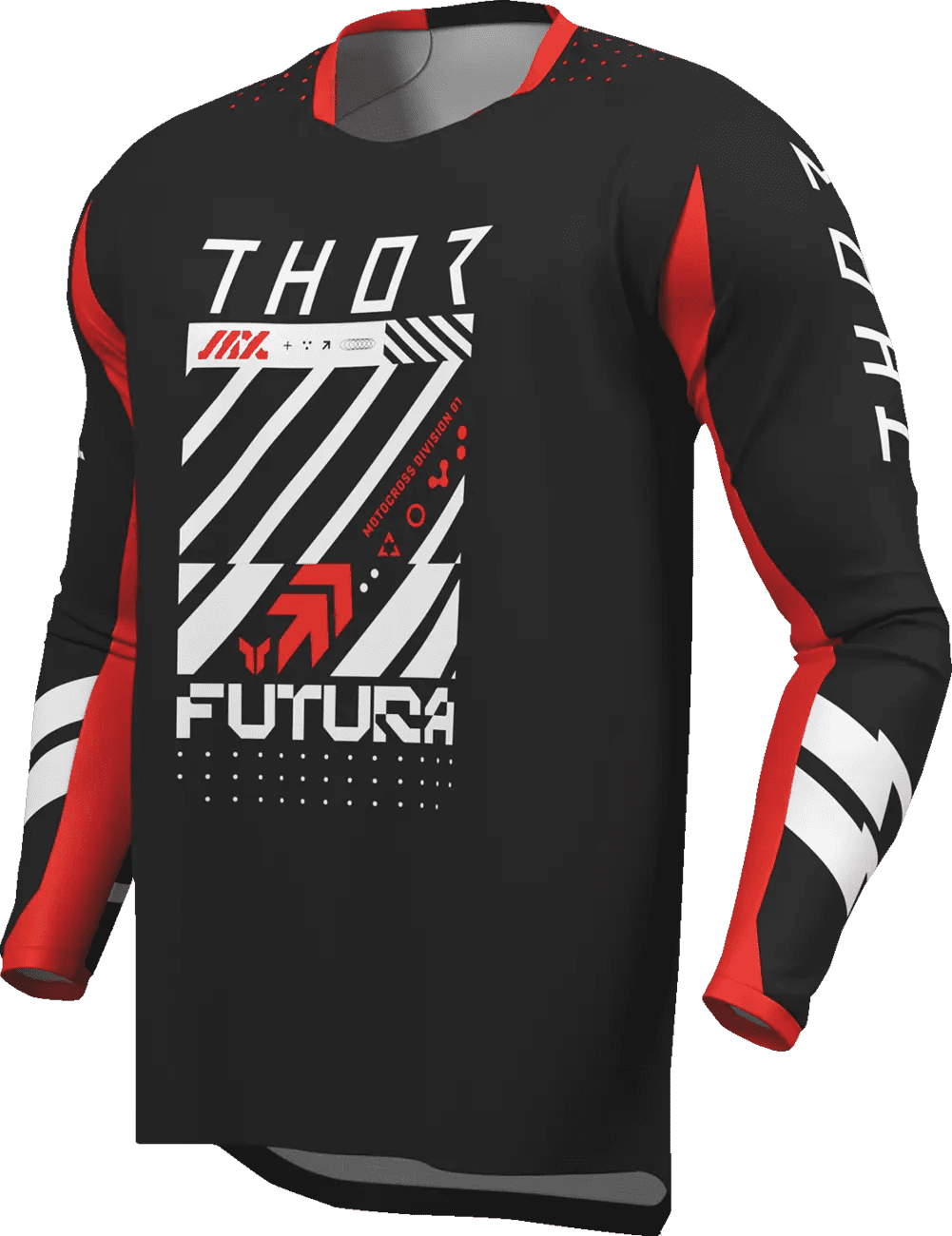 Thor Youth Launchmode Futura Jersey - Black/Red - Thor