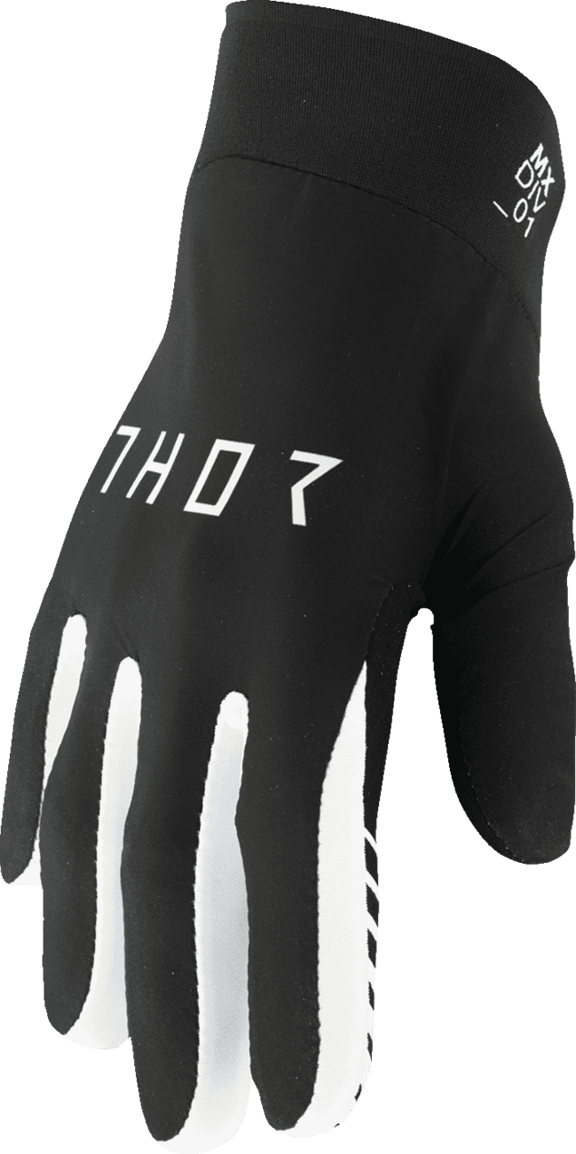 Thor håndsker - Agile solid sort/hvid - Thor - Motocross Parts