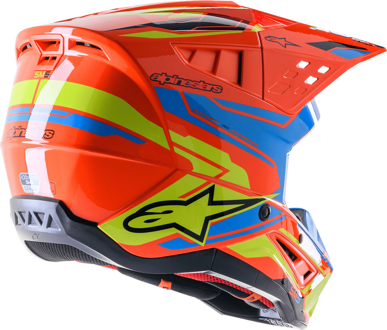 Alpinestars SM5 Hjelm - Action 2 orange/cyan/gul - Alpinestars