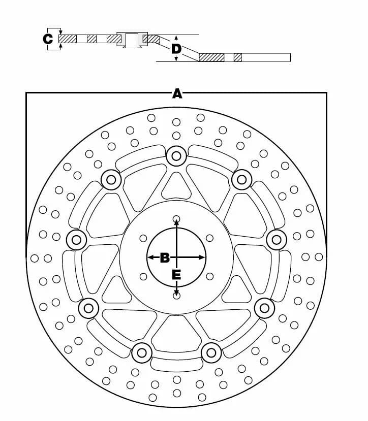 Trw EC Cross Design Brake Rotor Yamaha YZ85 1993-... - TRW