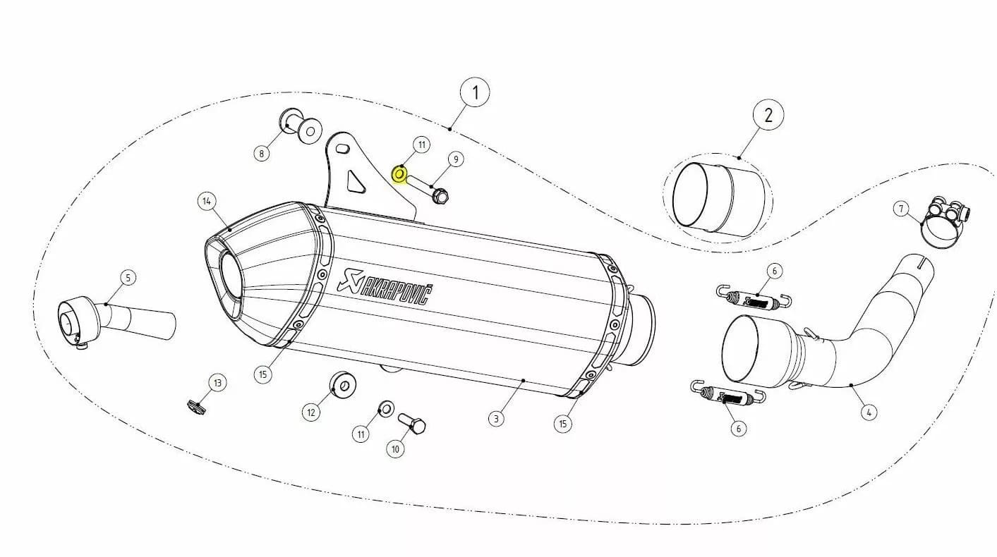 Akrapovic Washer Yamaha YZ250F/YZ450F 2006-... - Akrapovic
