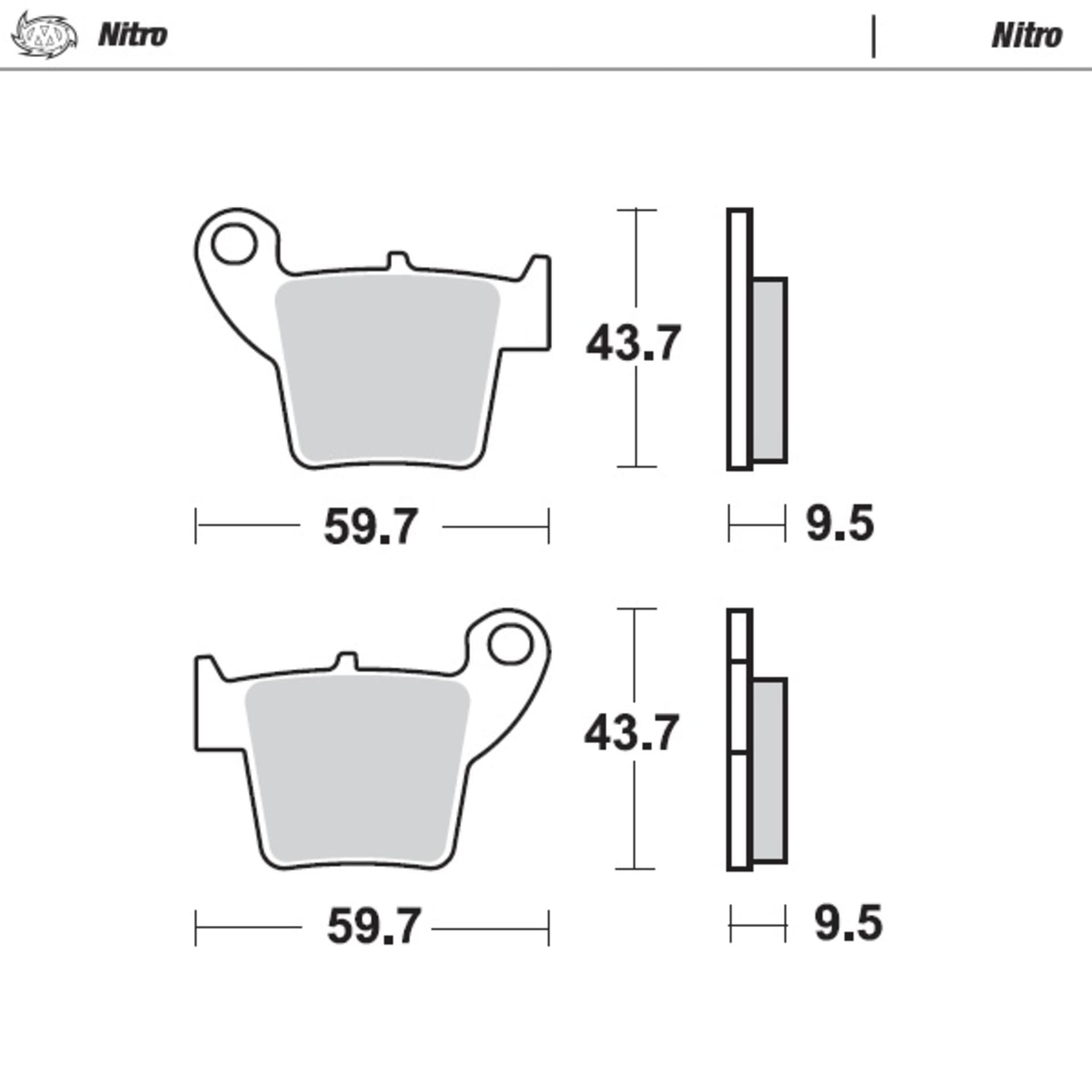 Moto-Master Plaquettes de frein Honda arrière : CR125/250 2002>, CRF150/250/450 2002> - Moto-Master - Motocross Parts