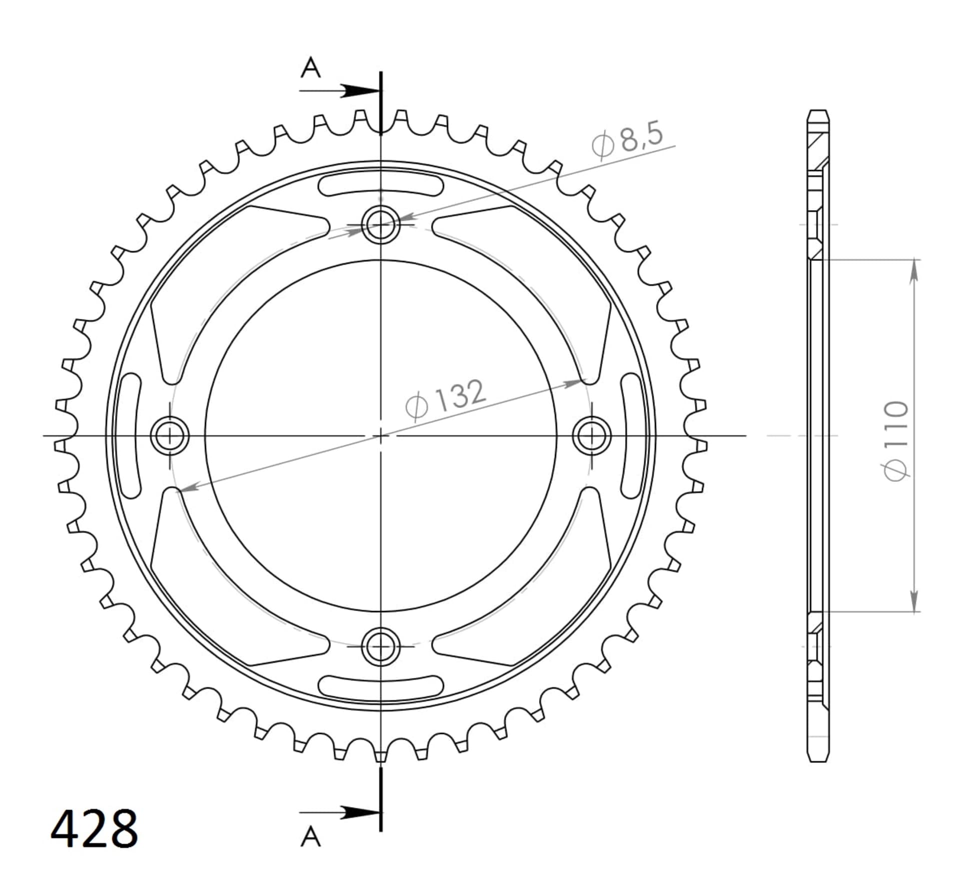 Pignon arrière Supersprox Acier 46t - SX/MC/TC 85 - Supersprox