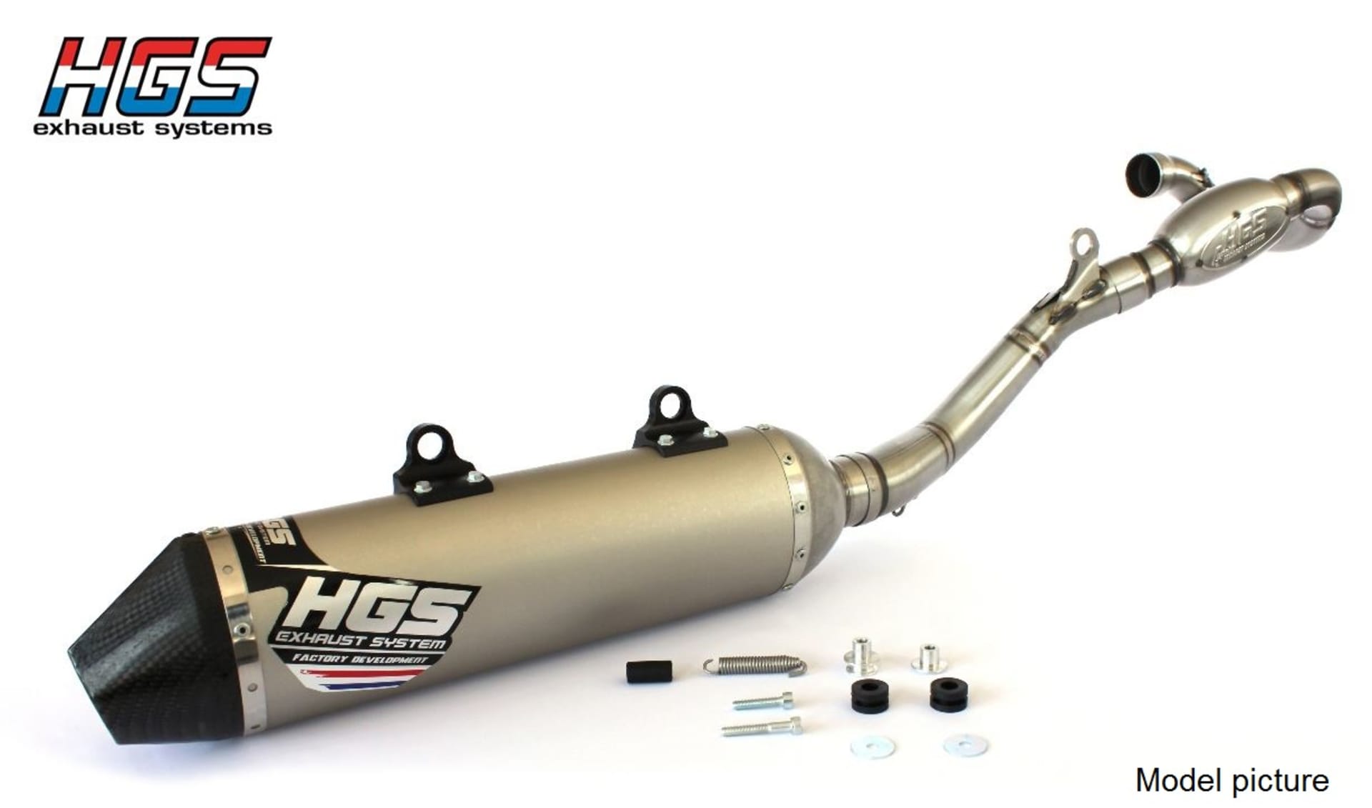 HGS Avgassystem 4T Komplett set CRF450 17-20, dubbla ljuddämpare - HGS