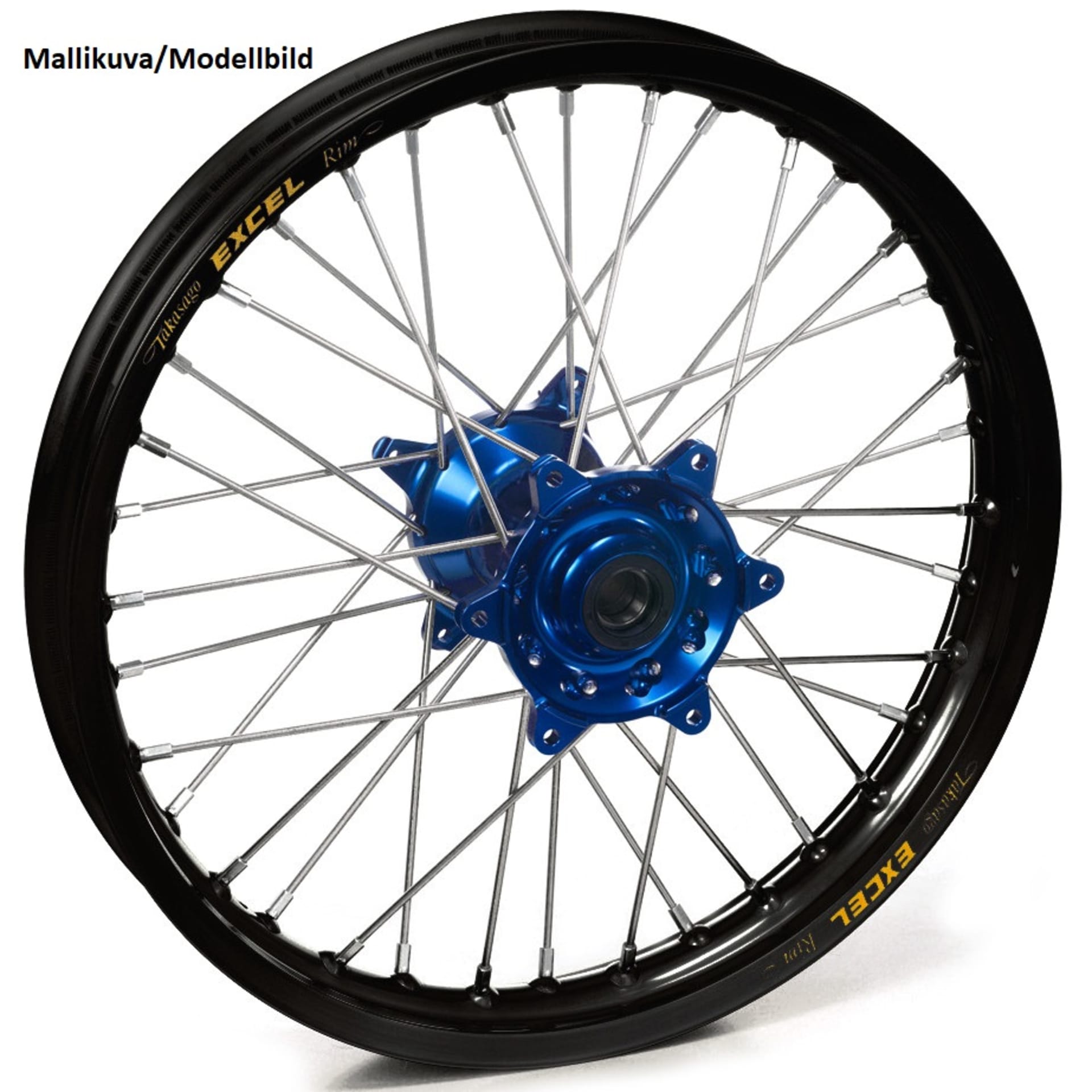 Haan wheel CRF450 13- 19-2,15 BLUE HUB/BLACK RIM/BLACK SPO/BLUE NIP - Haan Wheels