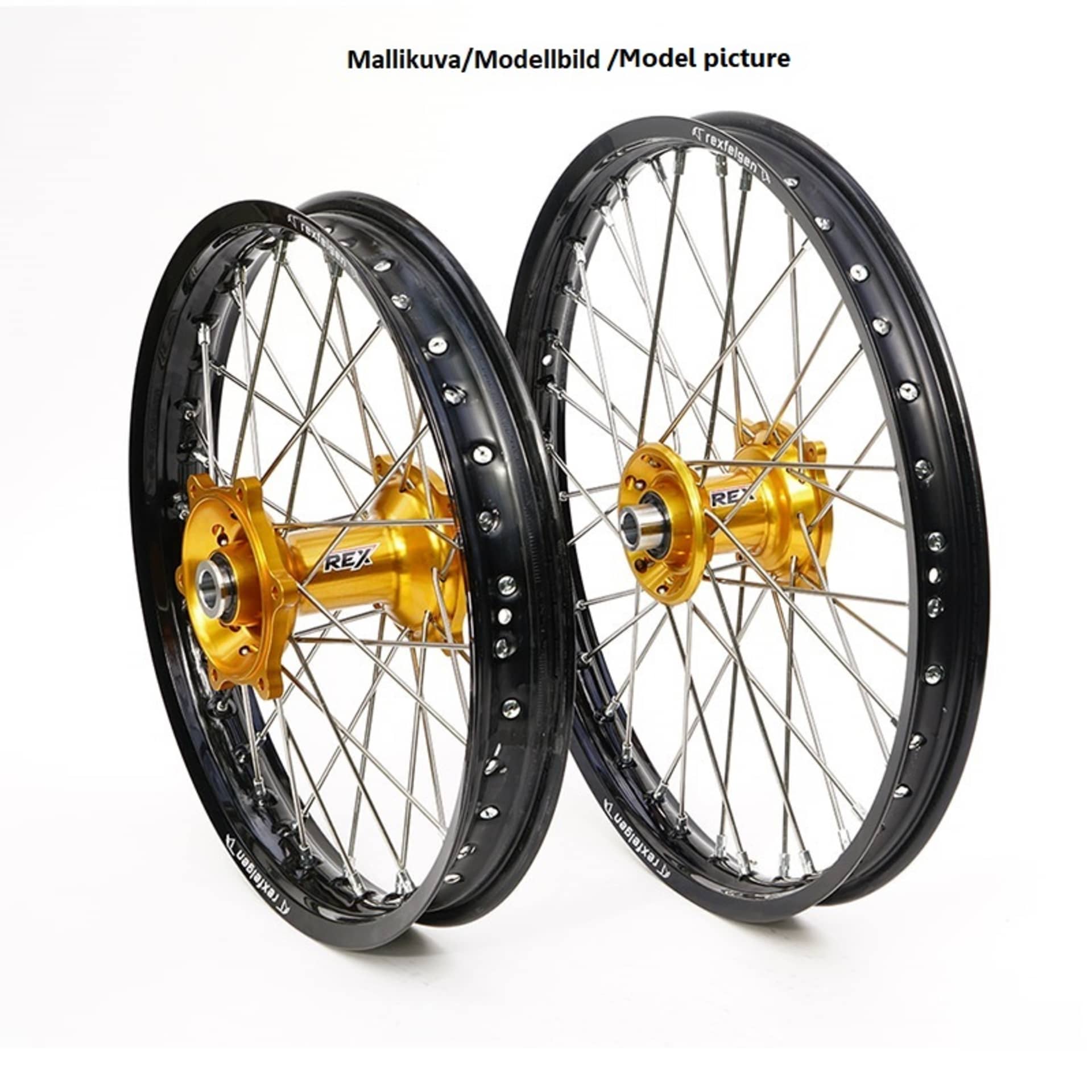 REX FELGEN 21-1,60 RMZ250/RMZ450 05-.. SCHWARZE FELGE/GOLDENE NABE 22MM - Haan Wheels