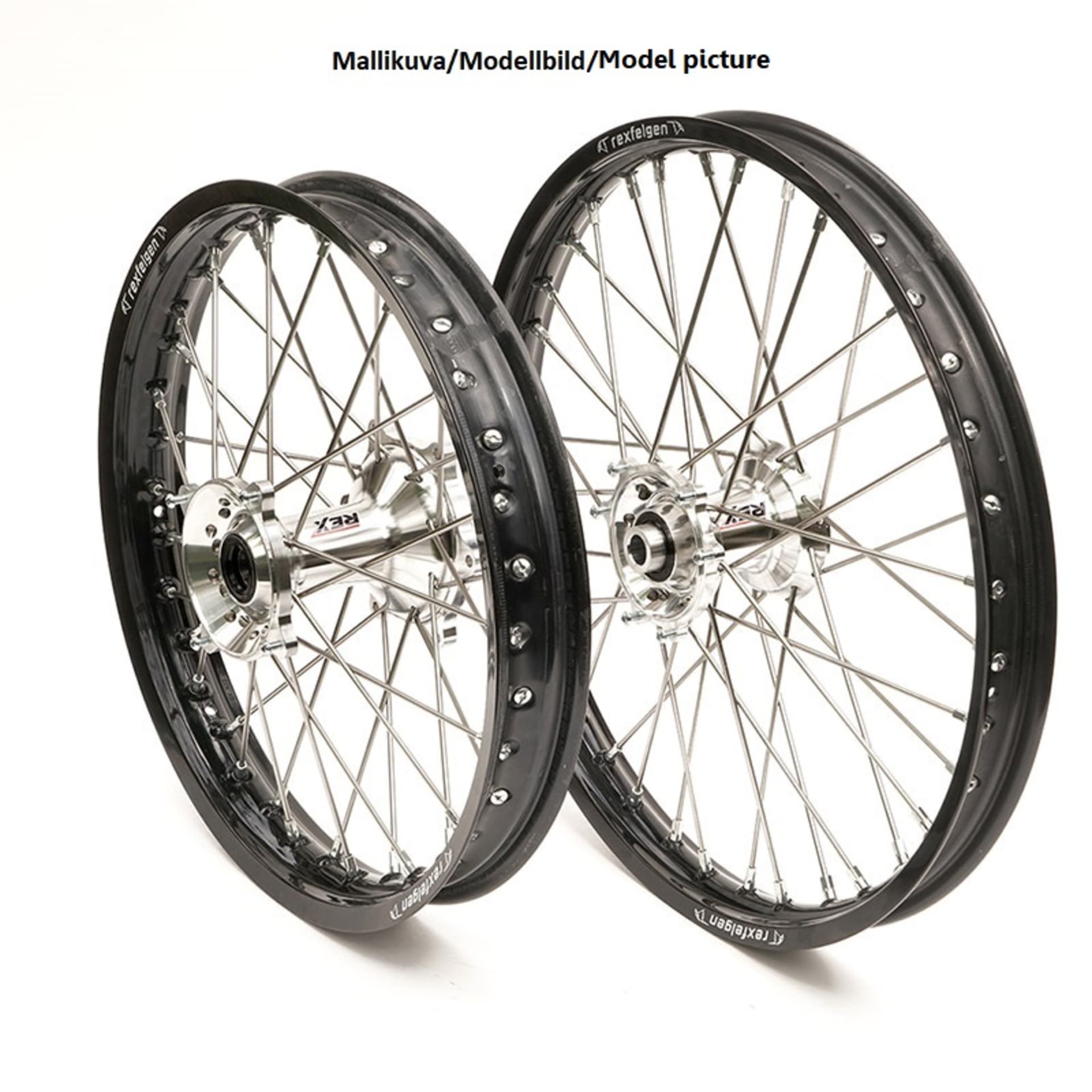 REX HJUL 19-1,85 YZ125 99-.. SVART FÄLG/SILVER NAV 22MM - Haan Wheels