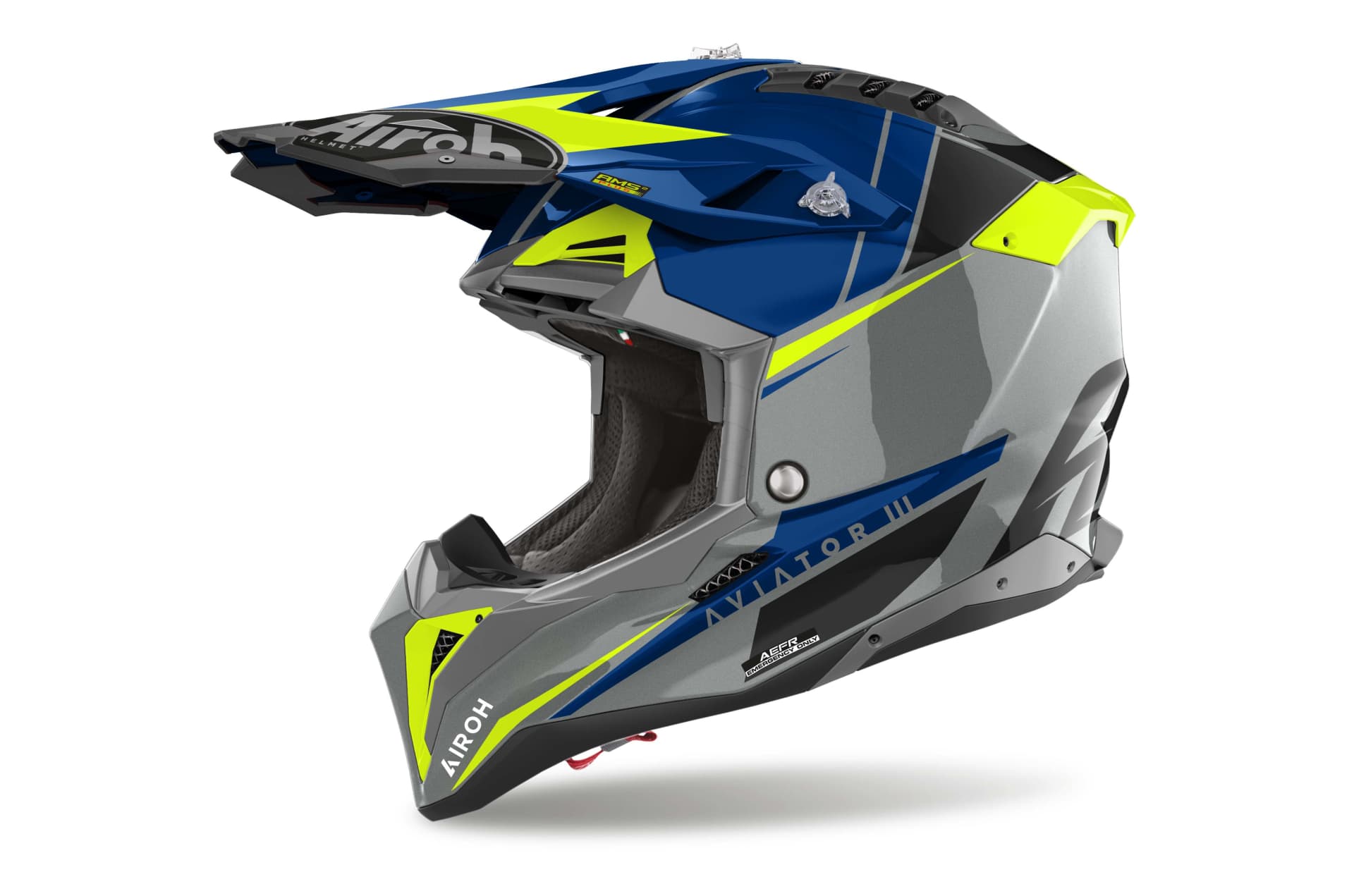 Airoh Hjälm Aviator 3 Push Blue - Airoh - Motocross Parts