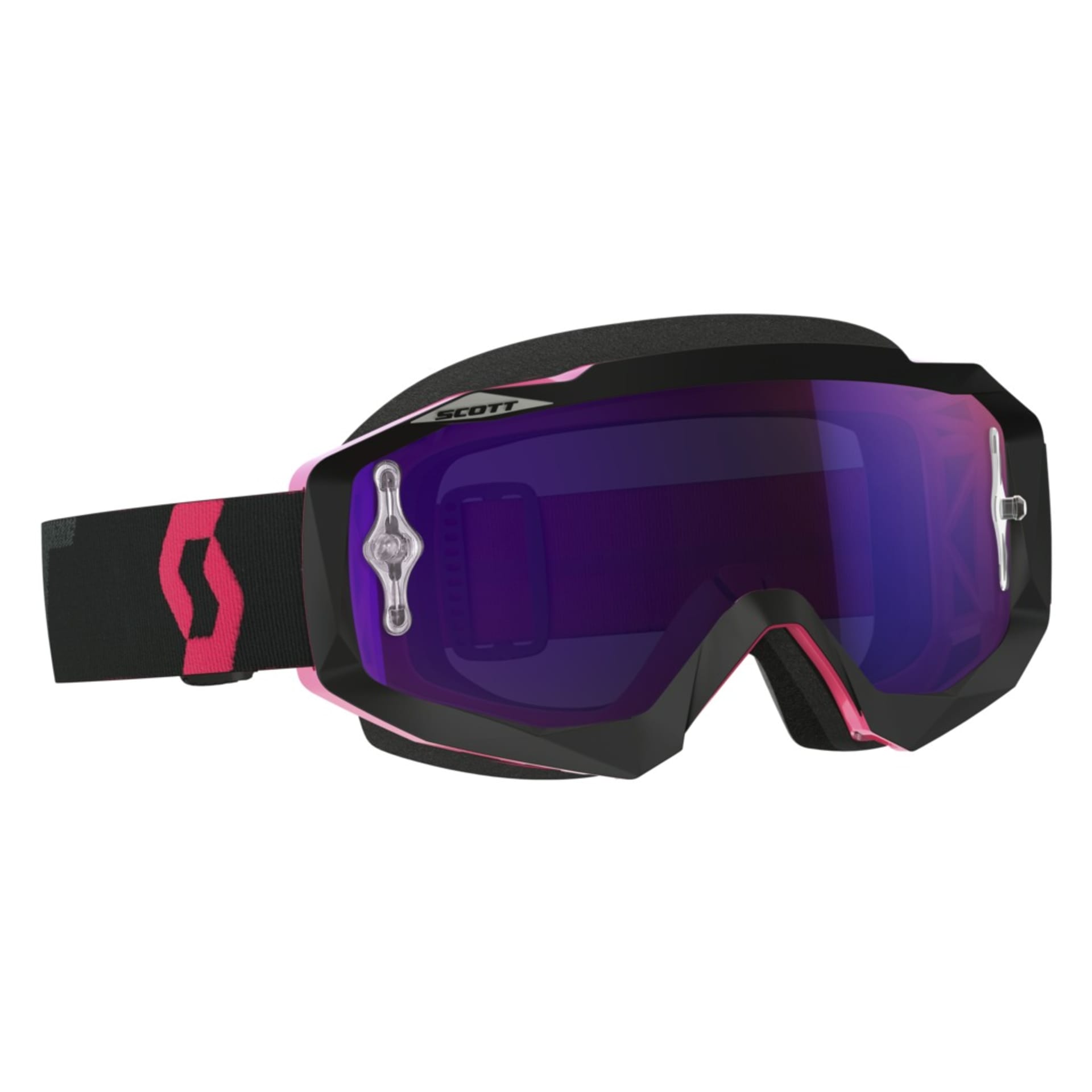 Scott Goggle Hustle MX noir/rose fluo violet chrome fonctionne - Scott - Motocross Parts