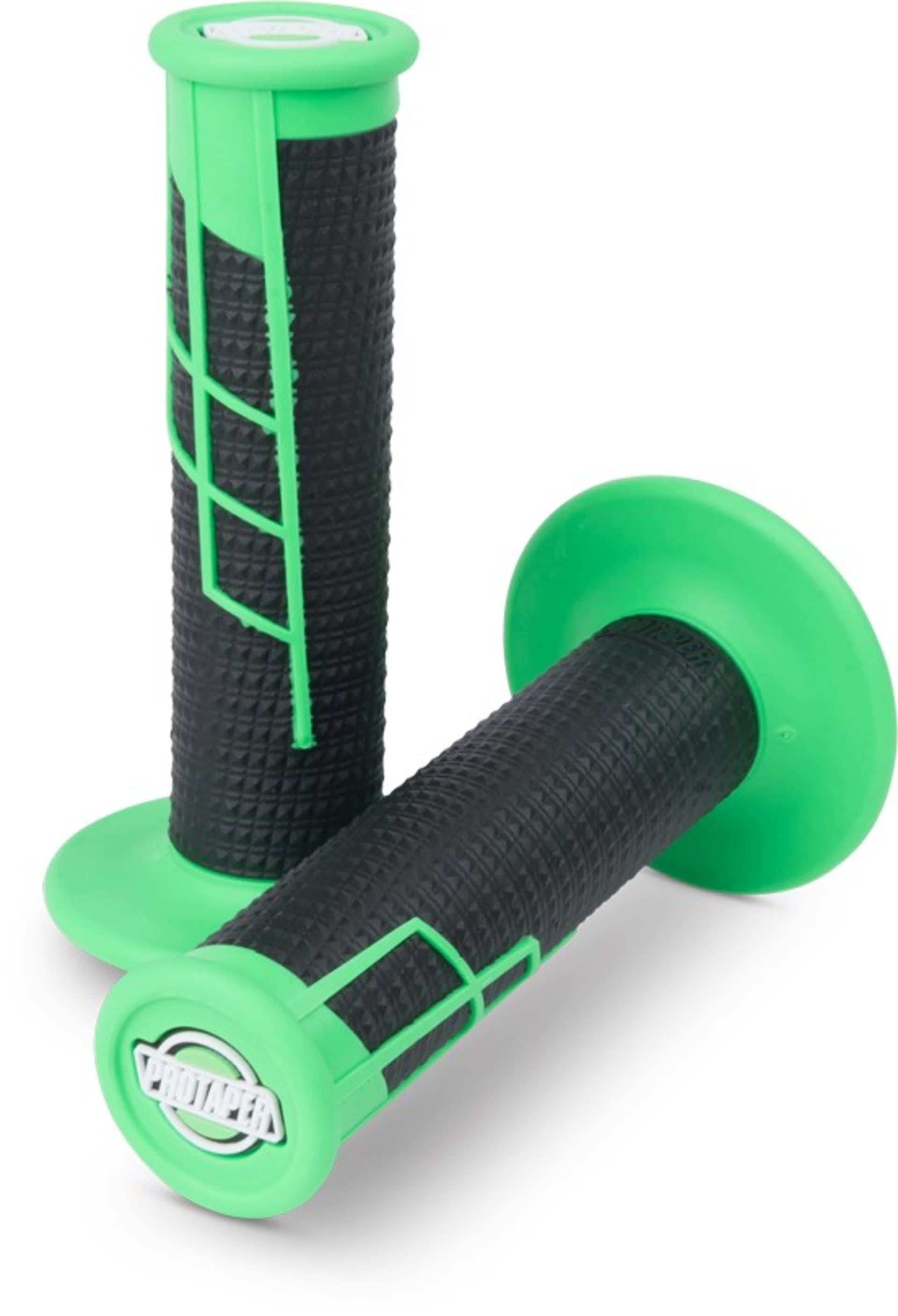 Protaper Grips Clampon 1/2 Gaufre Vert fluo/Noir - Pro Taper - Motocross Parts
