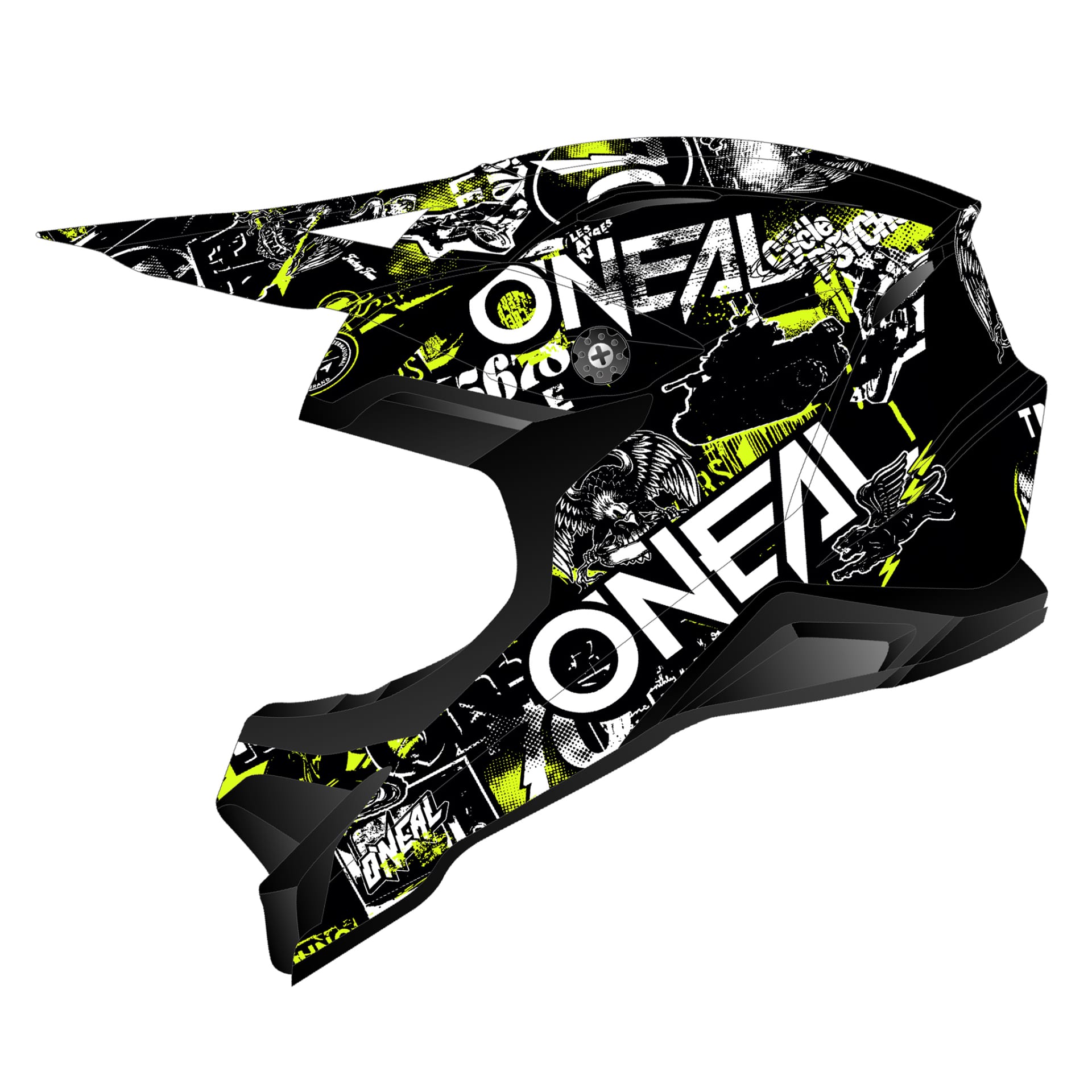 ONeal Hjälm 2-serie Junior Attack Svart/Gul Fluo - O'Neal - Motocross Parts