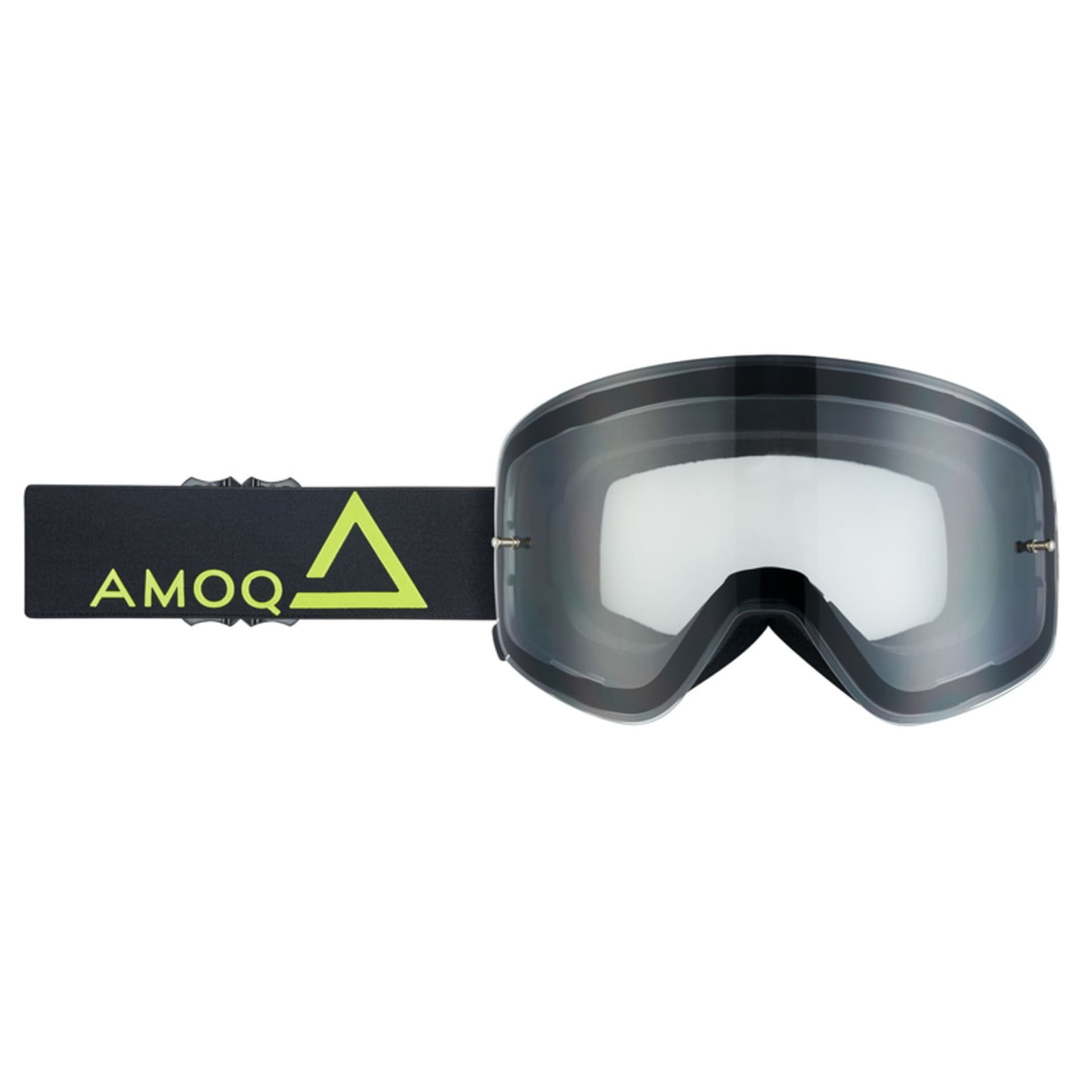 AMOQ MX Briller Vision Magnetic Black-HiVis - Klar - AMOQ - Motocross Parts