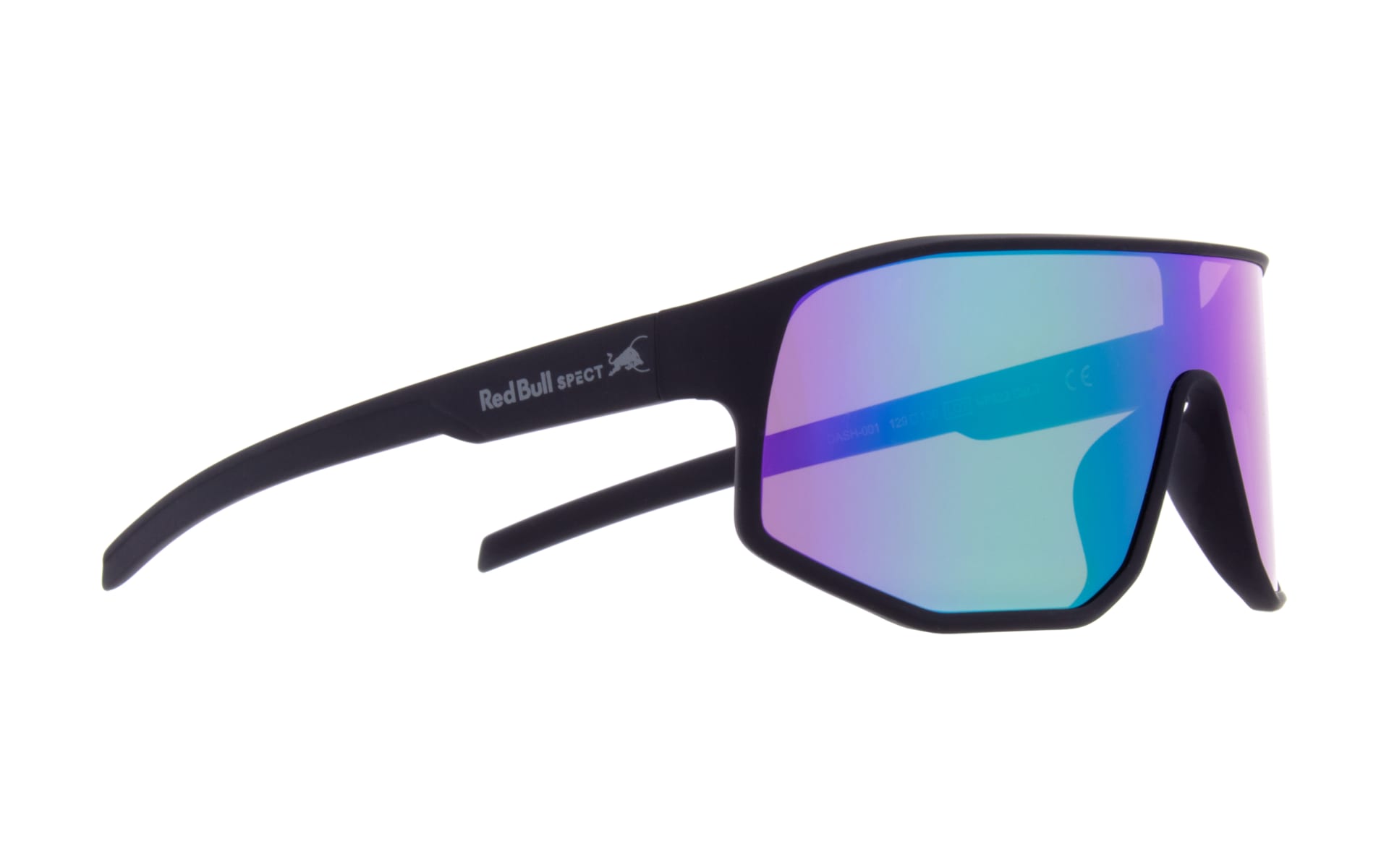 Spect Red Bull Dash Sunglasses Matt Black w Blue-Green Mirror - SPECT