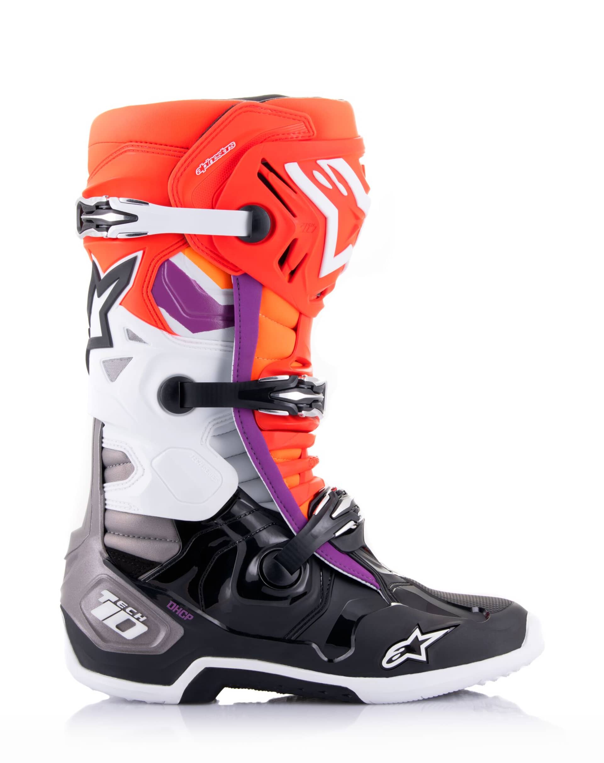 Alpinestars Stiefel Tech 10 Schwarz/Rot Fluo/Orange - Alpinestars