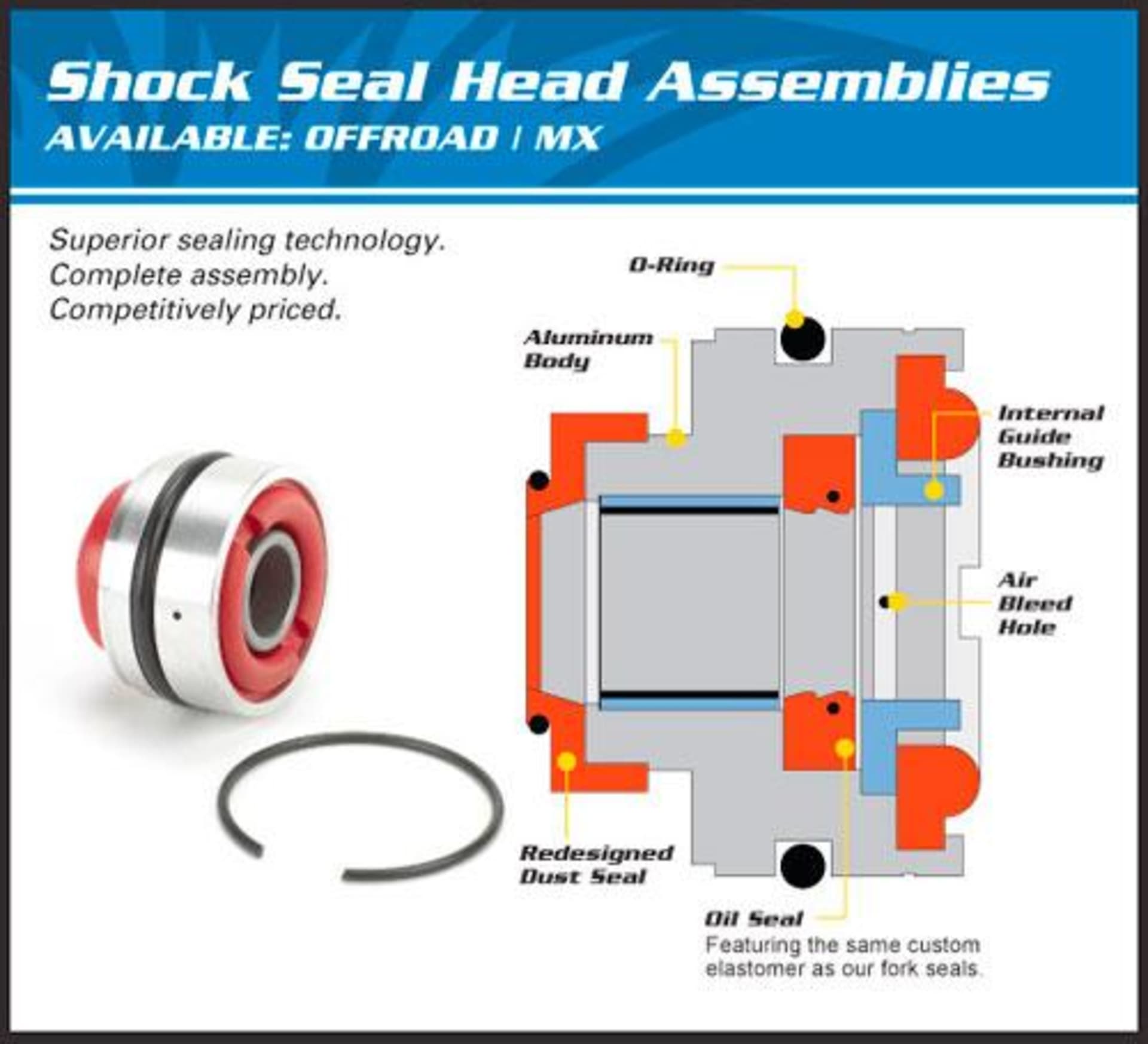 REAR SHOCK SEAL HEAD KIT 37-1001 - All Balls