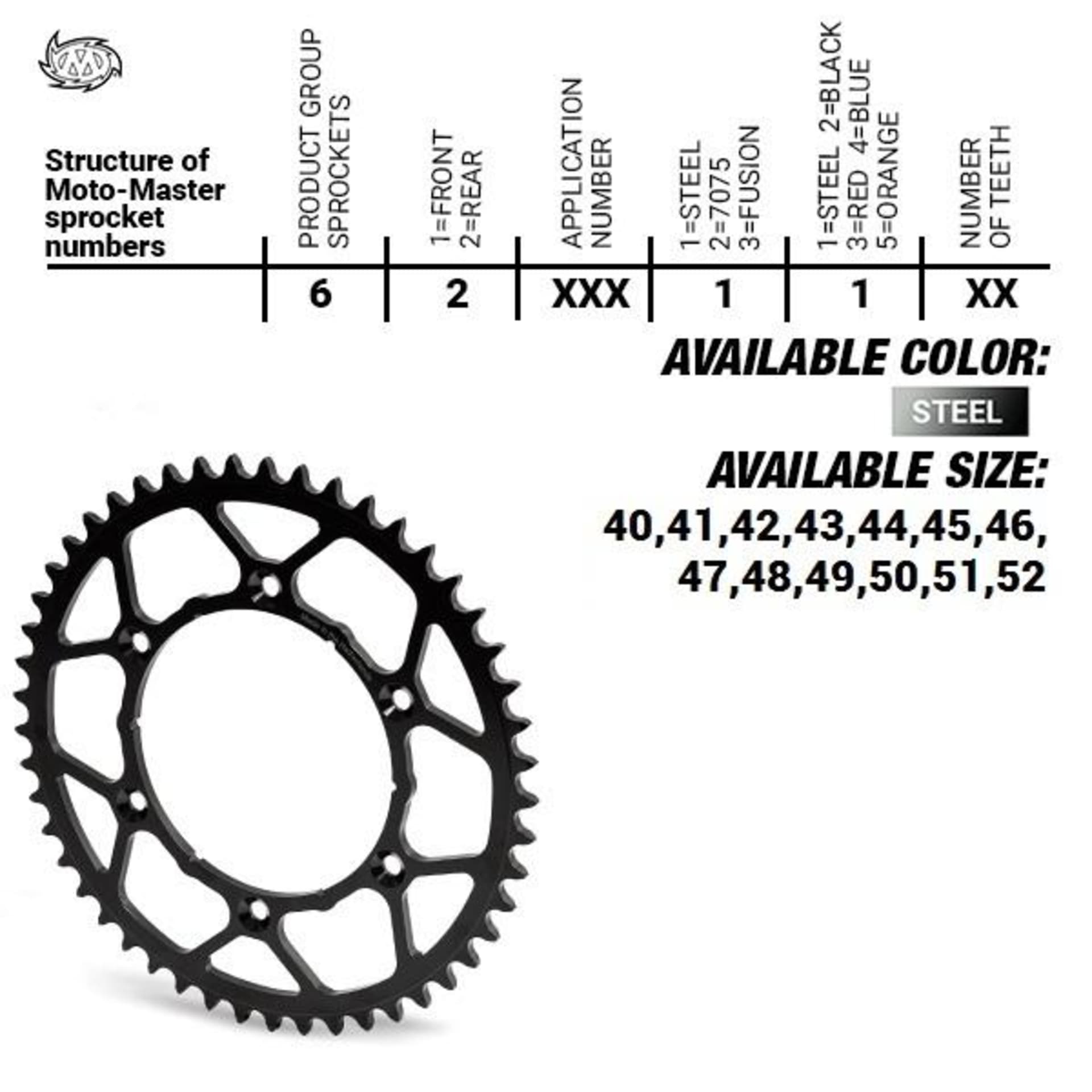 Moto-Master hinteres Ritzel Ultralight 50T KXF - Moto-Master - Motocross Parts