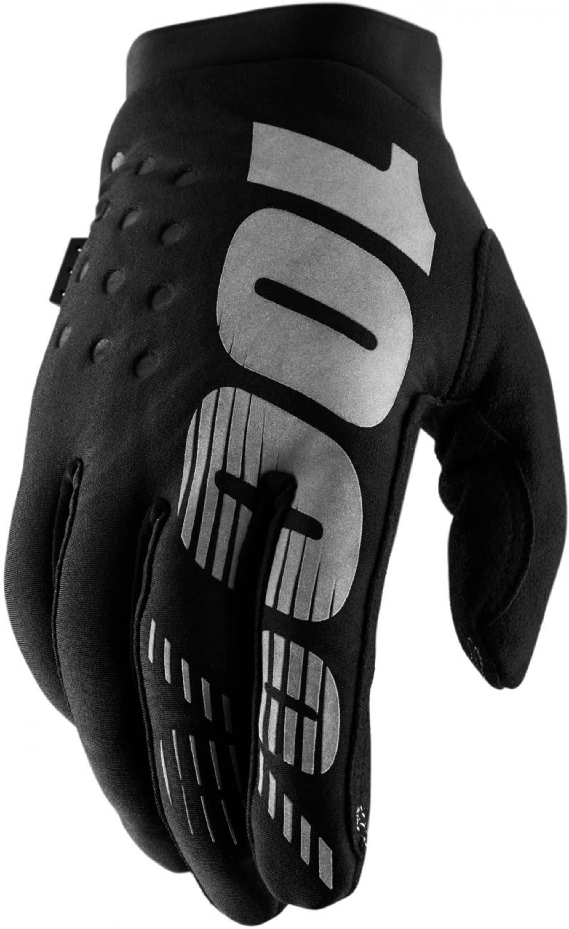 100% Brisker vinterhandskar - Svart/Grå - 100% - Motocross Parts